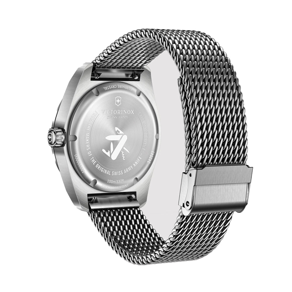 Swiss Army Quartz 42mm Black Stainless Steel Watch with Bracelet - Perfect for Outdoor Adventures, Business Meetings & Everyday Wear