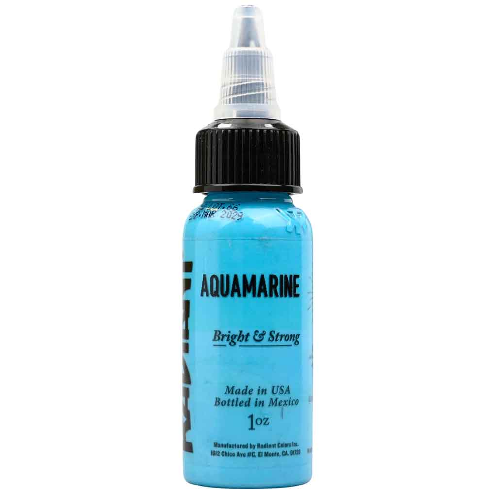 Premium Aquamarine Tattoo Ink - 1 oz Bottle for Professional Tattoo Artists | Vibrant & Long-Lasting Color | Ideal for Sleeves, Fine Line & Watercolor Tattoos