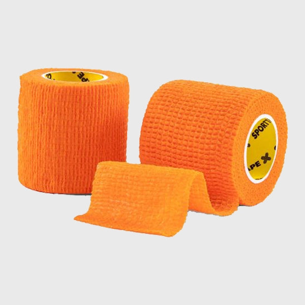 SportTape 5cm x 4.5m Elastic Sock Wrap - Orange Compression Bandage for Ankle Support, Running & Sports Injury Prevention - Ideal for Athletes, Runners & Active Lifestyles