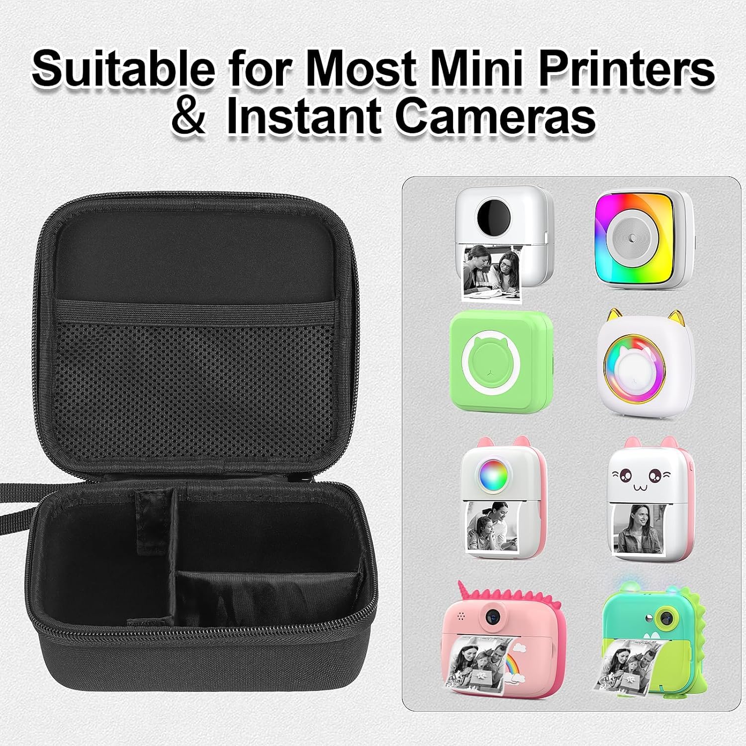 Print Pods Mini Sticker Printer - Wireless Thermal Inkless Label Maker for iOS & Android with 11 Rolls Thermal Paper, Hard Protective Case - Perfect for DIY Stickers, Photo Receipts, Home & Office Organization