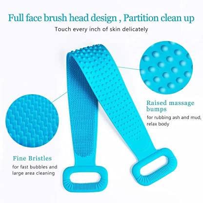 2-Pack Silicone Bath Body Brush with Shampoo Dispenser & Back Scrubber - Ultra Exfoliating, Deep Cleaning & Gentle Massage for Men, Women & Kids - Perfect for Shower Exfoliation & Skin Care (Multicolor)
