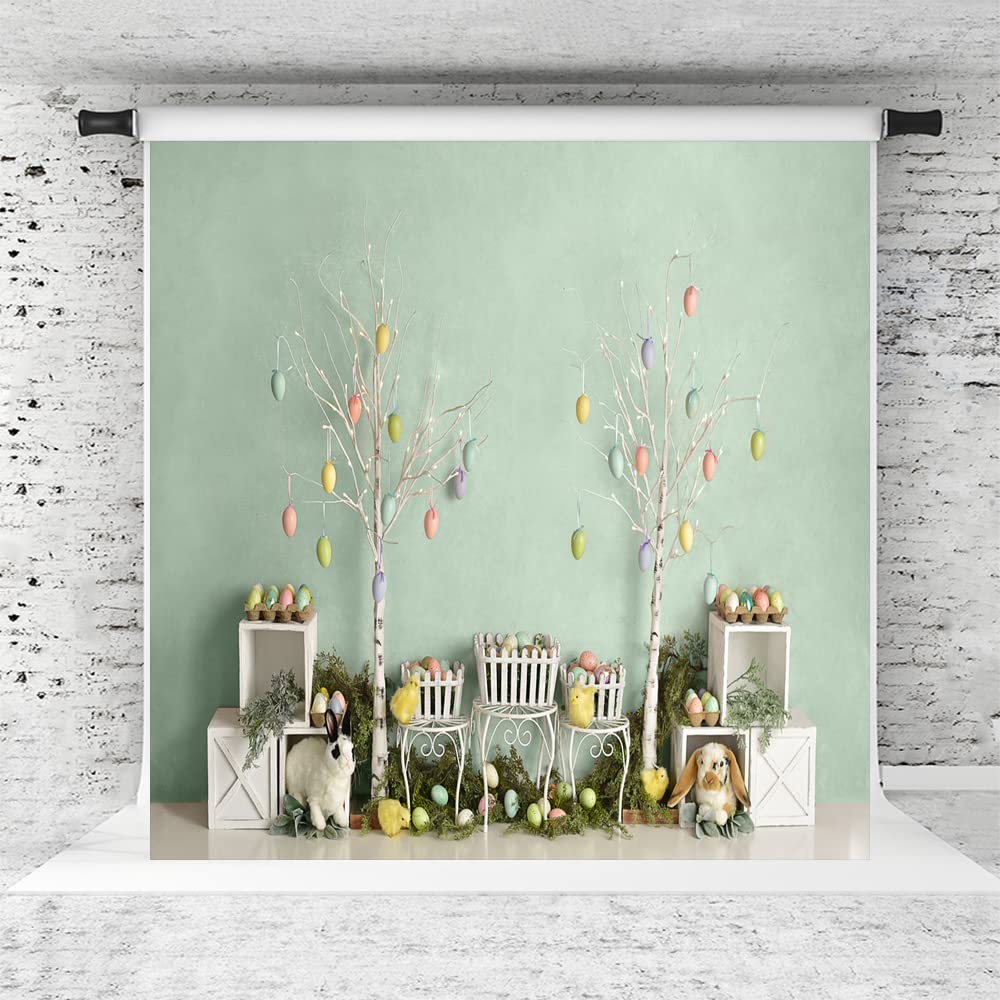 Kate 8x8ft Easter Photography Backdrop - Colorful Eggs Spring Party Decor, Photo Booth Prop for Easter Celebrations, Baby Showers & Spring Events