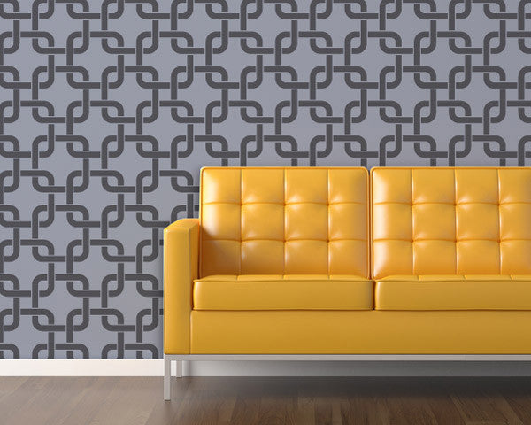 Linked In Wall Stencil - Reusable DIY Painting Template for Creative Home Decor, Geometric Patterns & Accent Walls | Perfect for Bedroom, Living Room, Nursery & Office Decoration