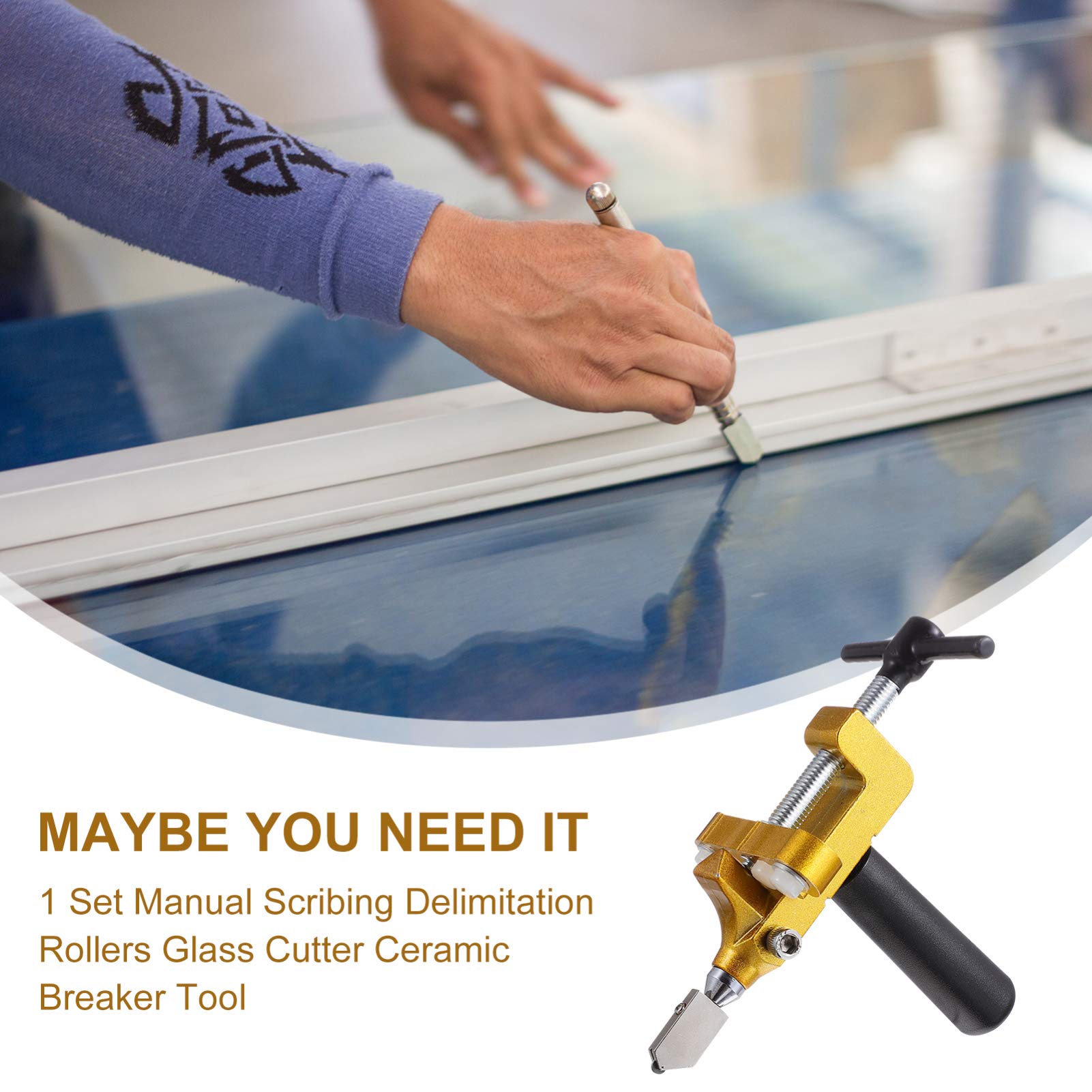 1 Set Manual Tile Cutter - Alloy Diamond Glass & Ceramic Tile Cutting Tool for Windows, Floors, DIY Projects - Hand Tool for Precise Partitioning & Smooth Cuts