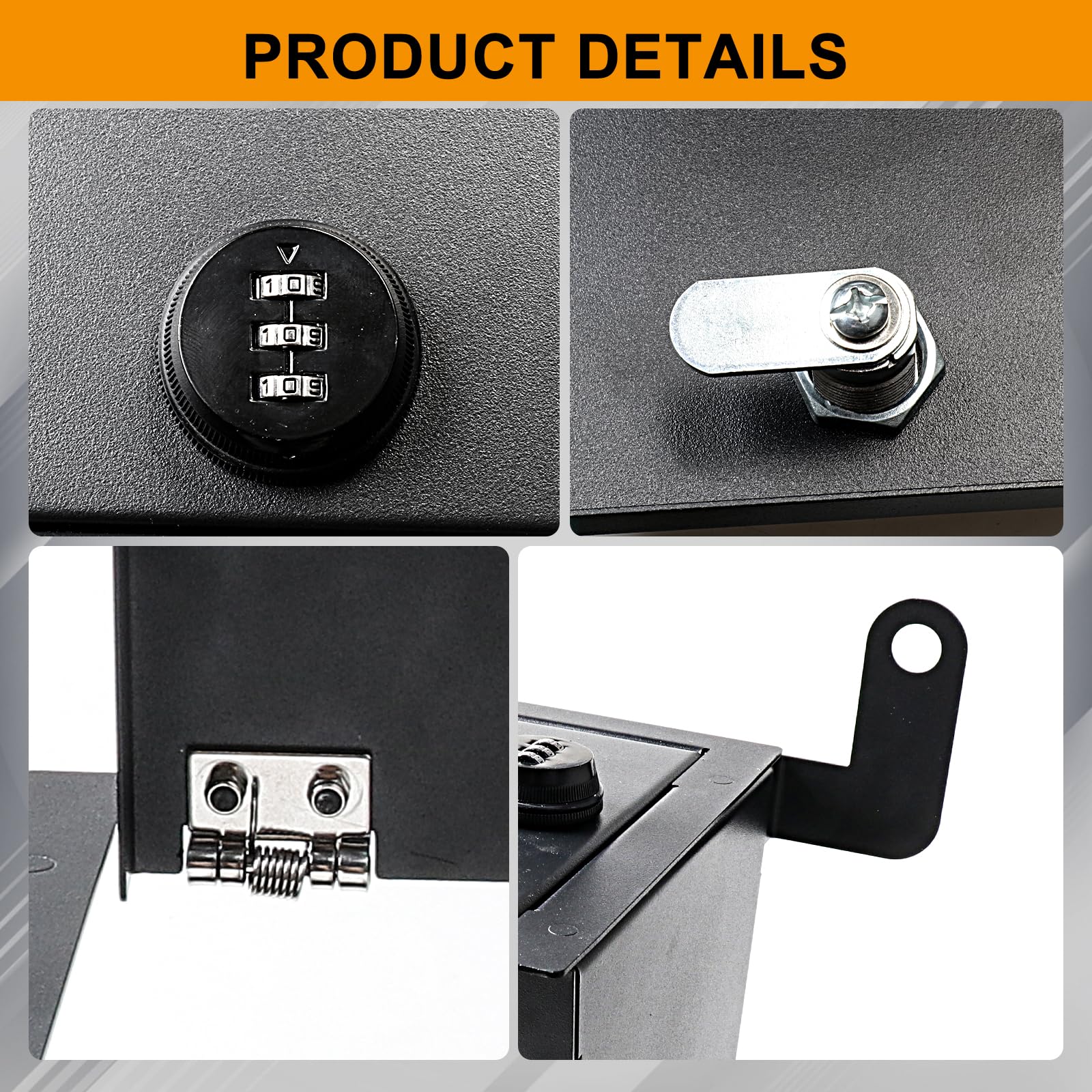 BESTAOO Under Seat Storage Lock Box Gun Safe Security Organizer for 2018-2025 Jeep Wrangler JL 4 Door 4XE - Black Underseat Tray for Interior Accessories | Secure Handgun Storage, Car Organization & Rear Passenger Side Protection