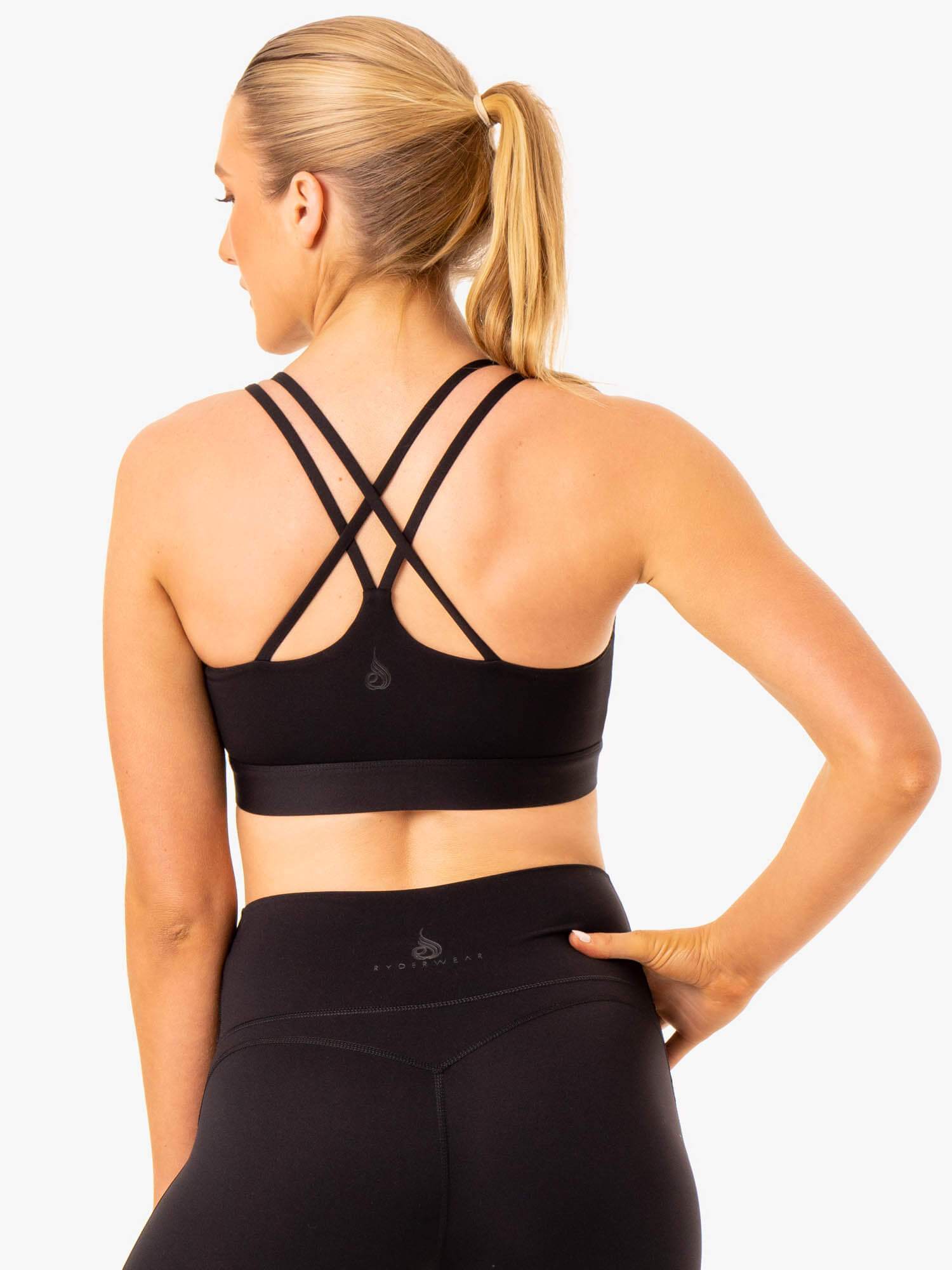 NKD Align Sports Bra for Women - High Support Workout Bra, Seamless Yoga Bra, Breathable & Moisture Wicking - Black | Perfect for Gym, Running, Yoga & Fitness Training