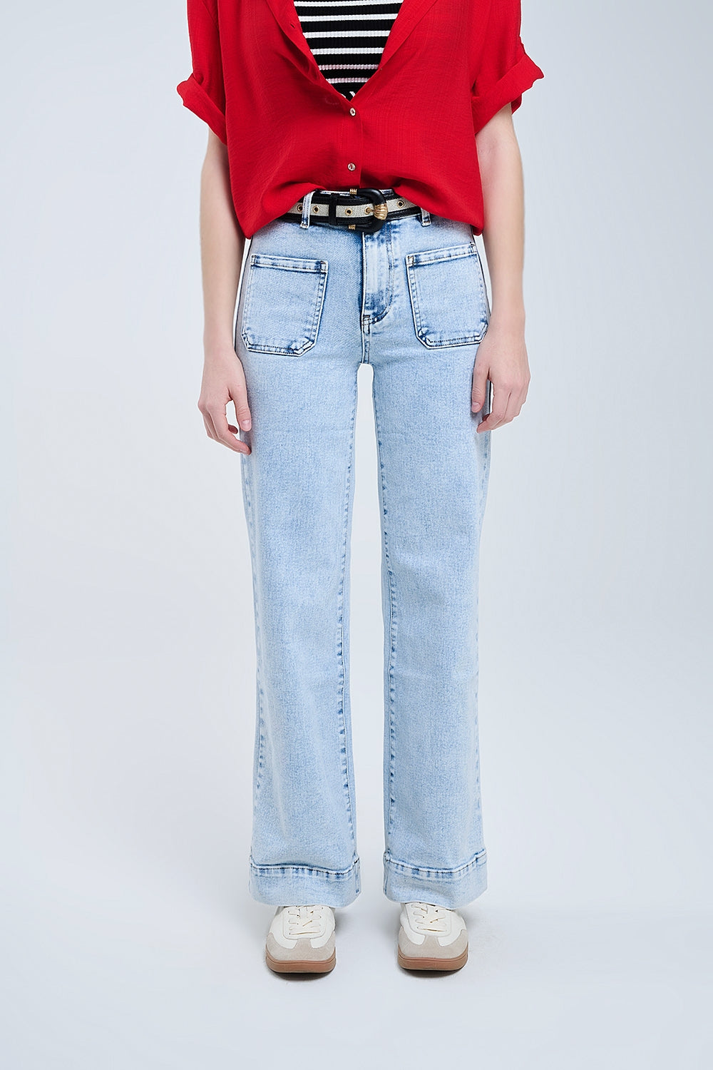 Stylish Wide Leg Jean Clair with Pockets - Perfect for Casual Outings, Work, and Everyday Comfort