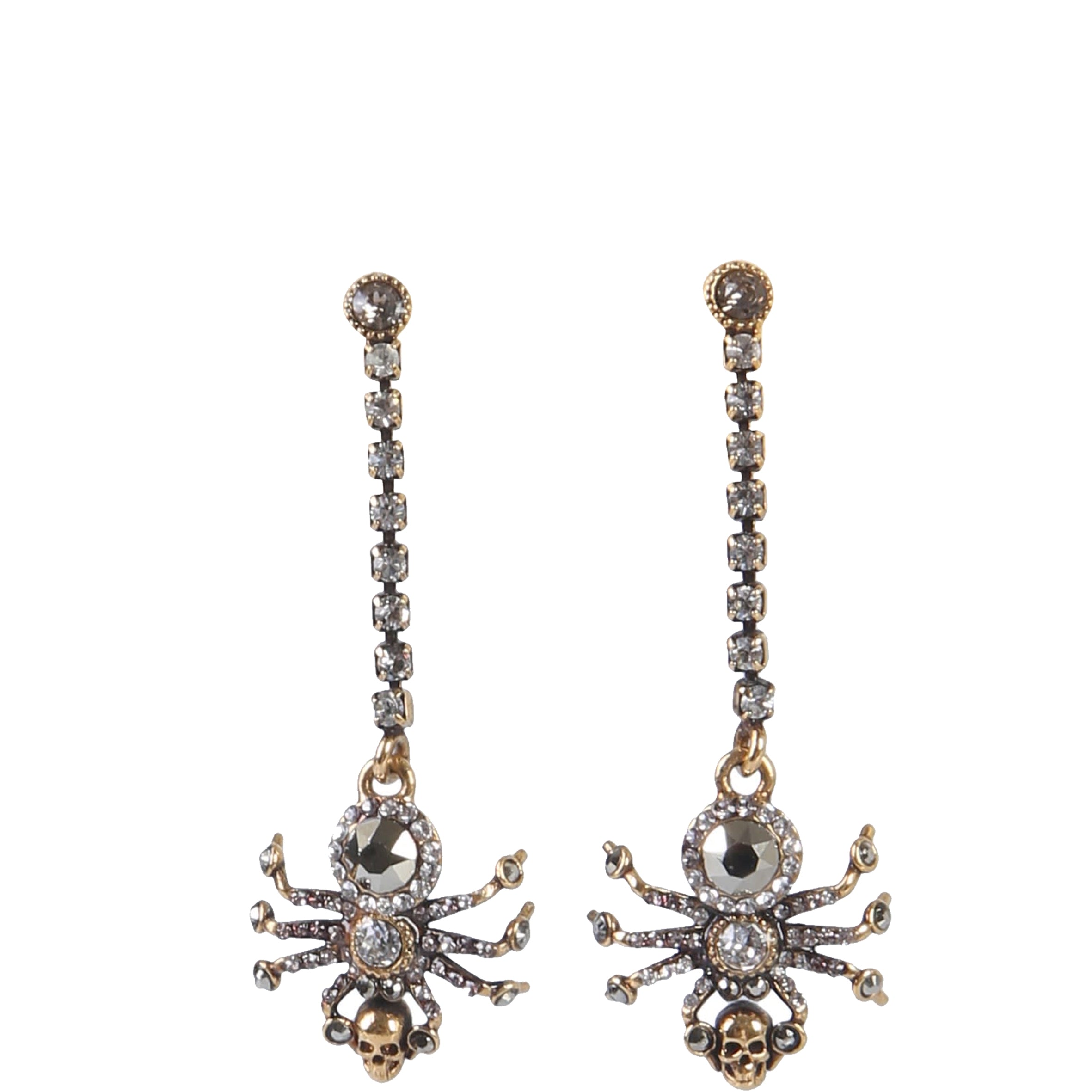 Elegant Gold Spider Chain Earrings for Women - Gothic Jewelry for Halloween, Cosplay & Unique Fashion Accessories
