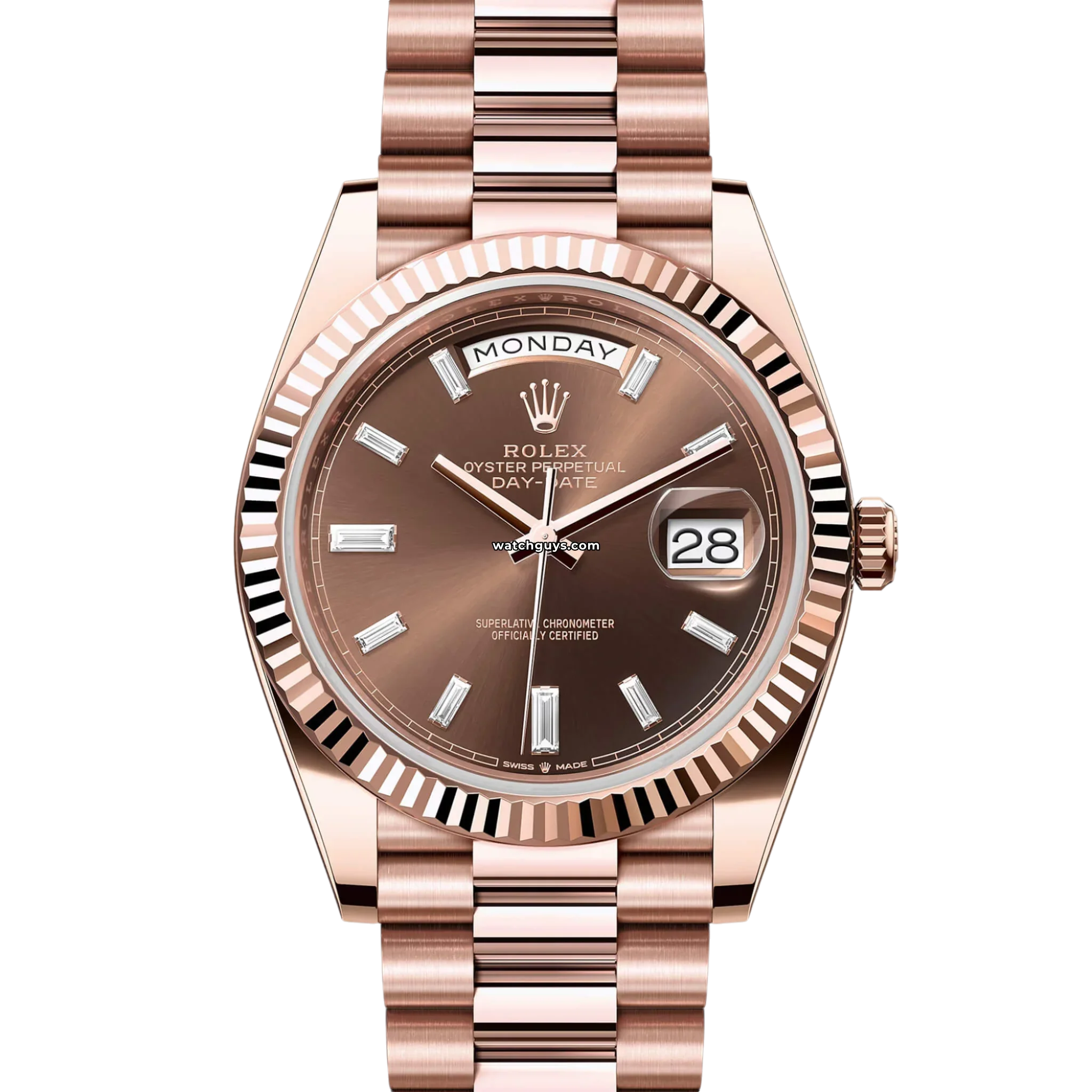 Rolex Day Date 228235 18K Rose Gold Men's Watch with Chocolate Diamond Dial - Luxury Dress Watch for Business & Formal Occasions