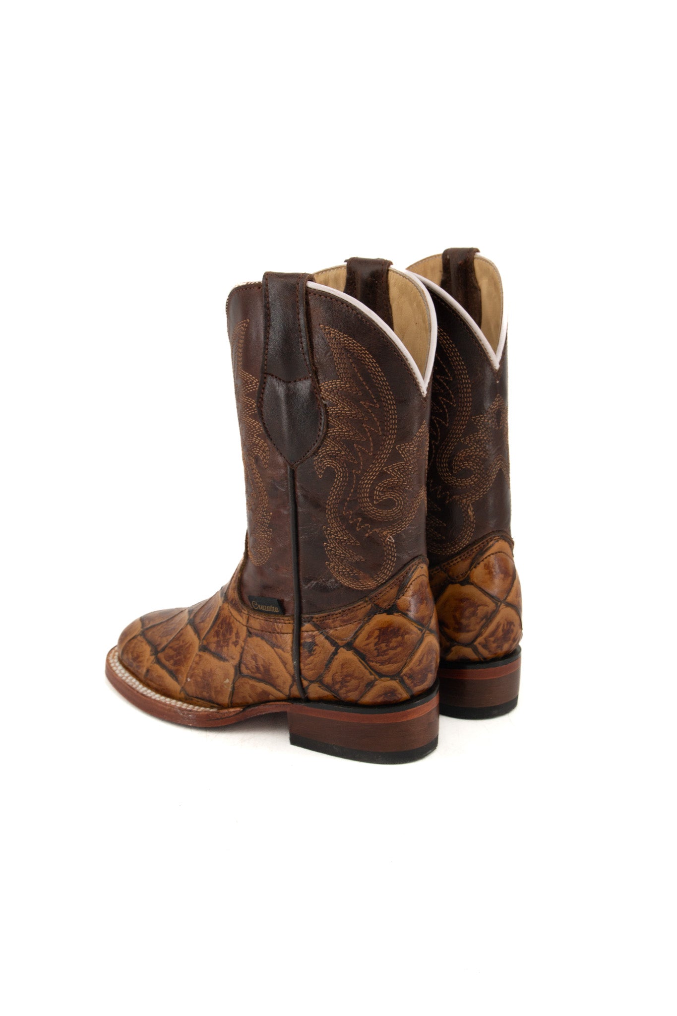Little Pirarucu Pro Rodeo Kids Boots - Western Cowboy Boots for Boys & Girls - Durable Leather Riding Boots for Horseback Riding, Country Dance & Outdoor Adventures