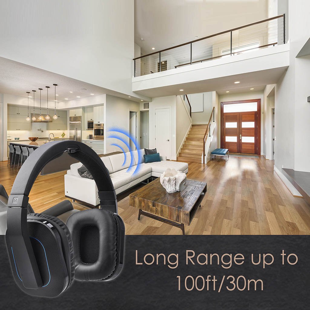 Avantree HT280 Wireless Headphones for TV - 2.4G RF Transmitter with Charging Dock, Digital Optical Audio, High Volume for Seniors, 100ft Range, No Delay, Plug & Play - Perfect for Home Theater, Late Night Viewing, and Hearing Assistance