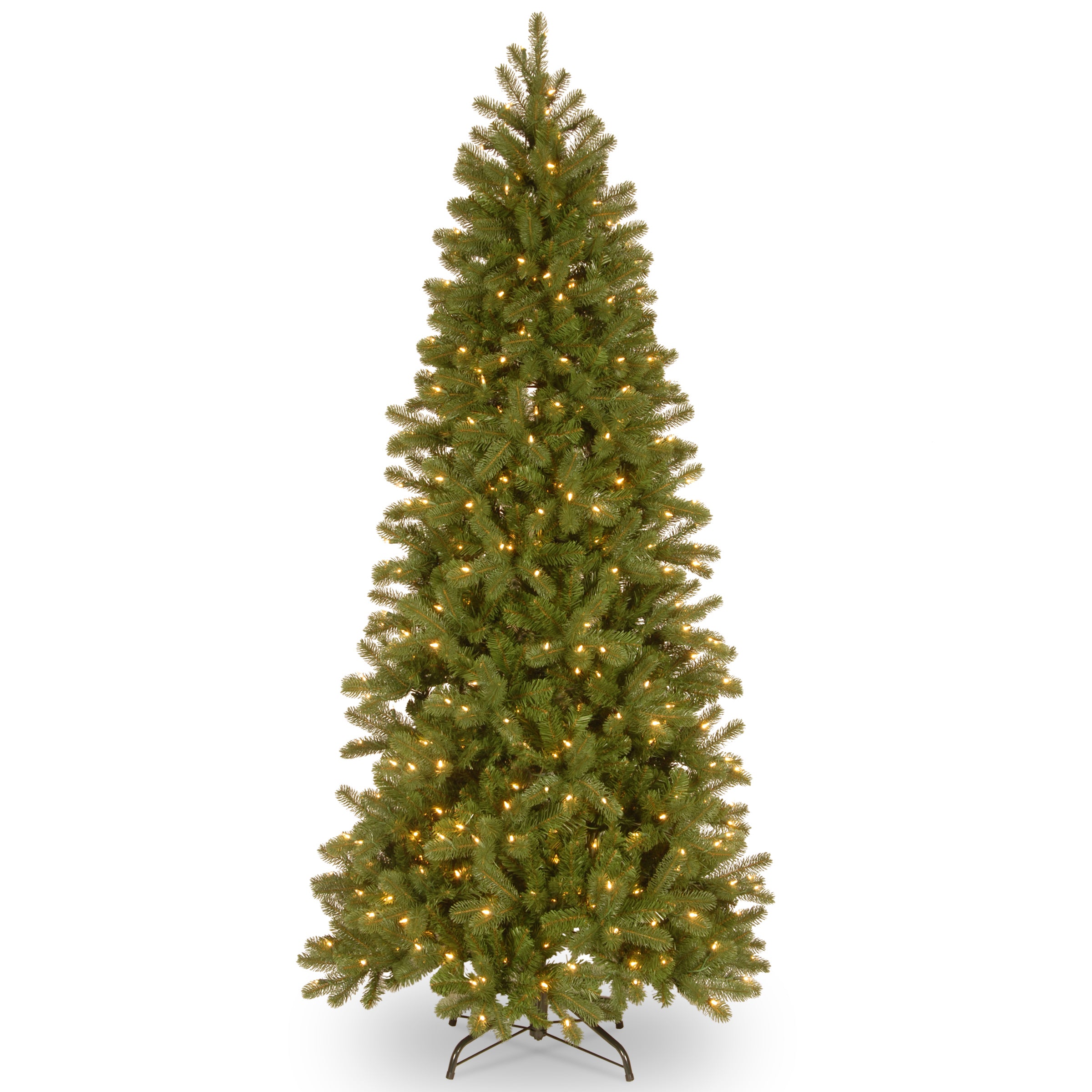 7 ft. Pre-Lit Douglas Fir Pencil Slim Christmas Tree with Dual Color LED Lights - Perfect for Living Room, Office & Holiday Decorations