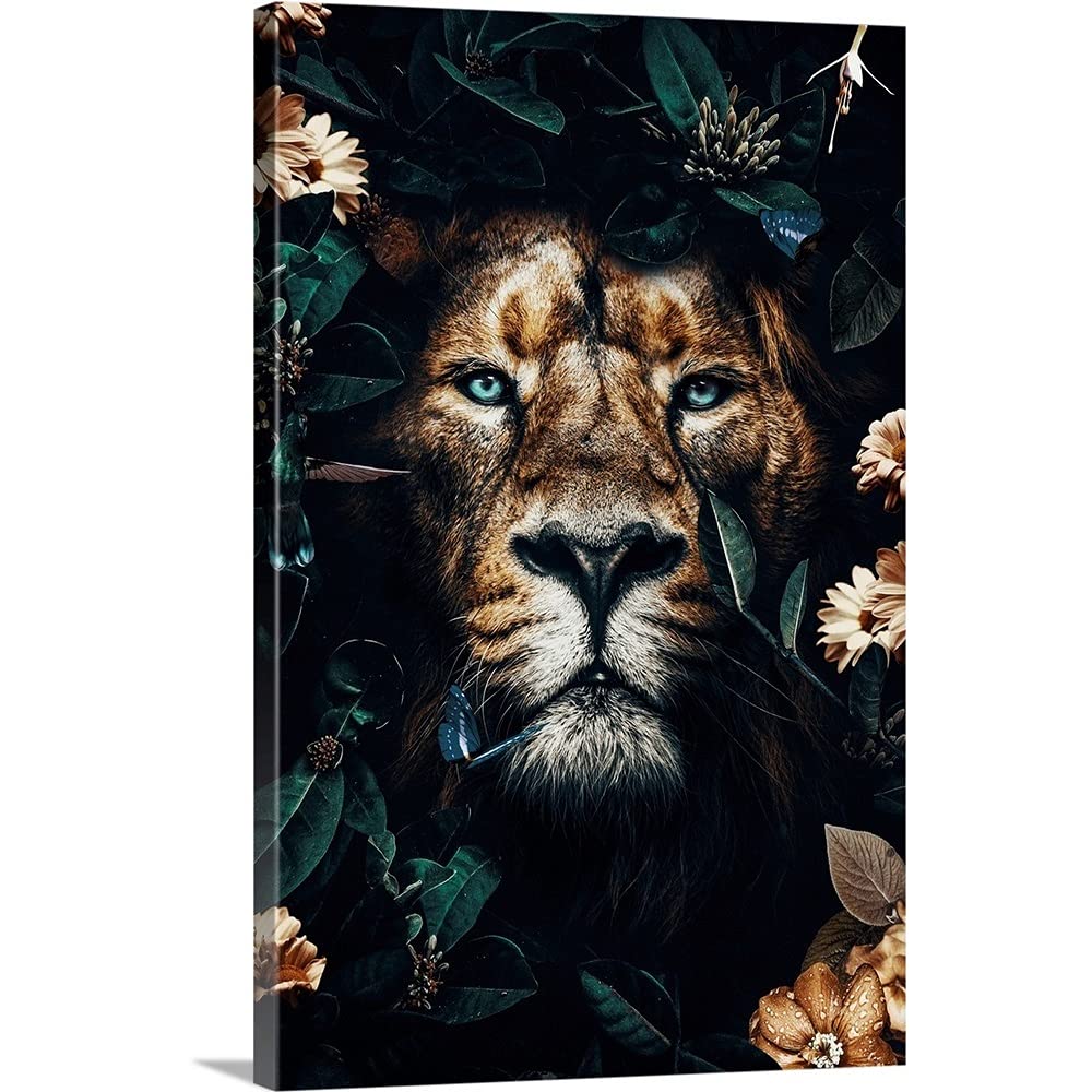 Lion Canvas Wall Art Print - Stunning Wildlife Home Decor for Living Room, Bedroom & Office | Premium Lion Artwork Painting