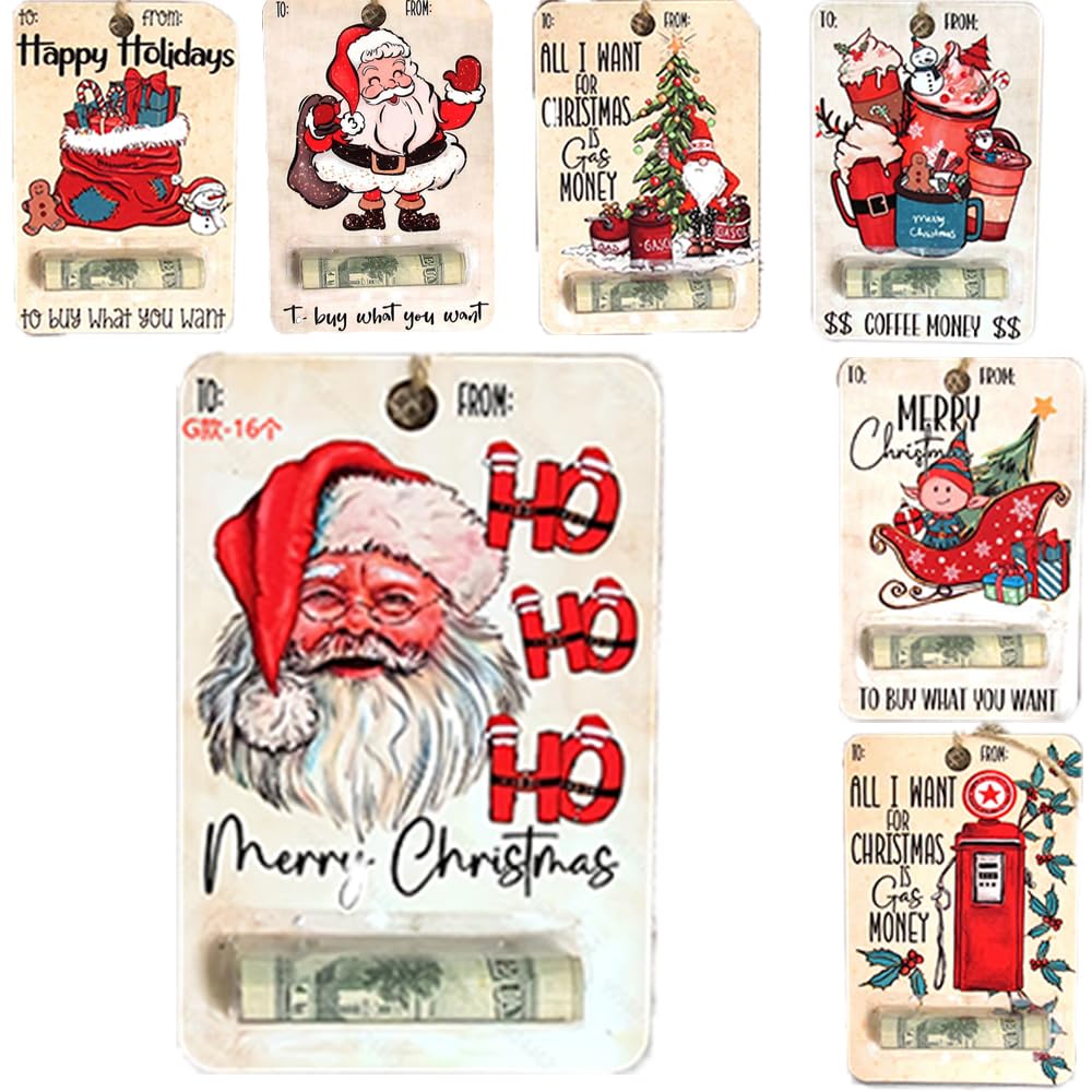 2024 Christmas Money Holder Gift - Funny Santa Wooden Cash Dispenser Wallet for DIY Holiday Parties | Perfect for Stocking Stuffers, Secret Santa & Christmas Gift Exchanges