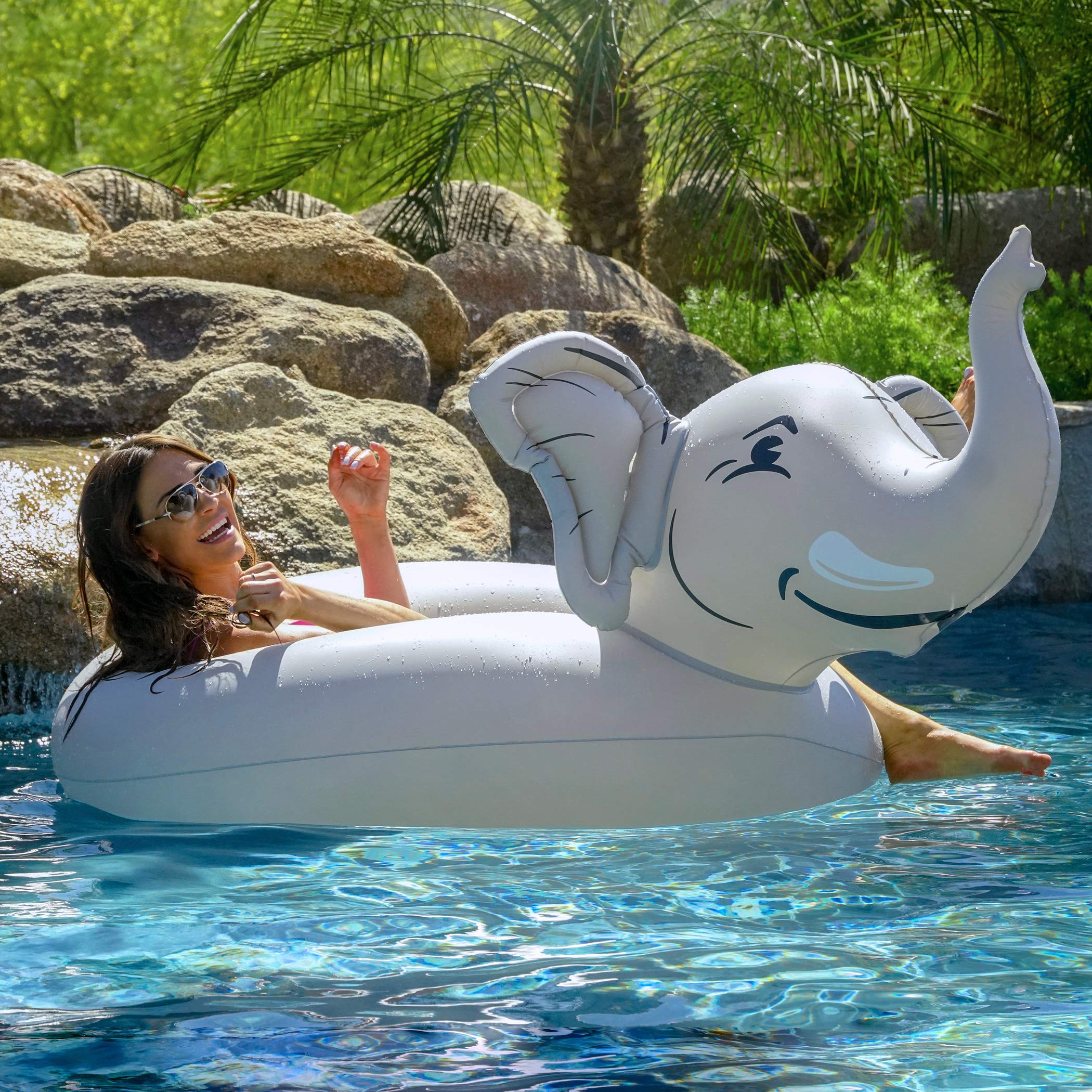 GoFloats Elephant Pool Float Inflatable Raft - Fun Swimming Tube for Adults & Kids, Perfect for Pool Parties, Beach Vacations & Summer Relaxation