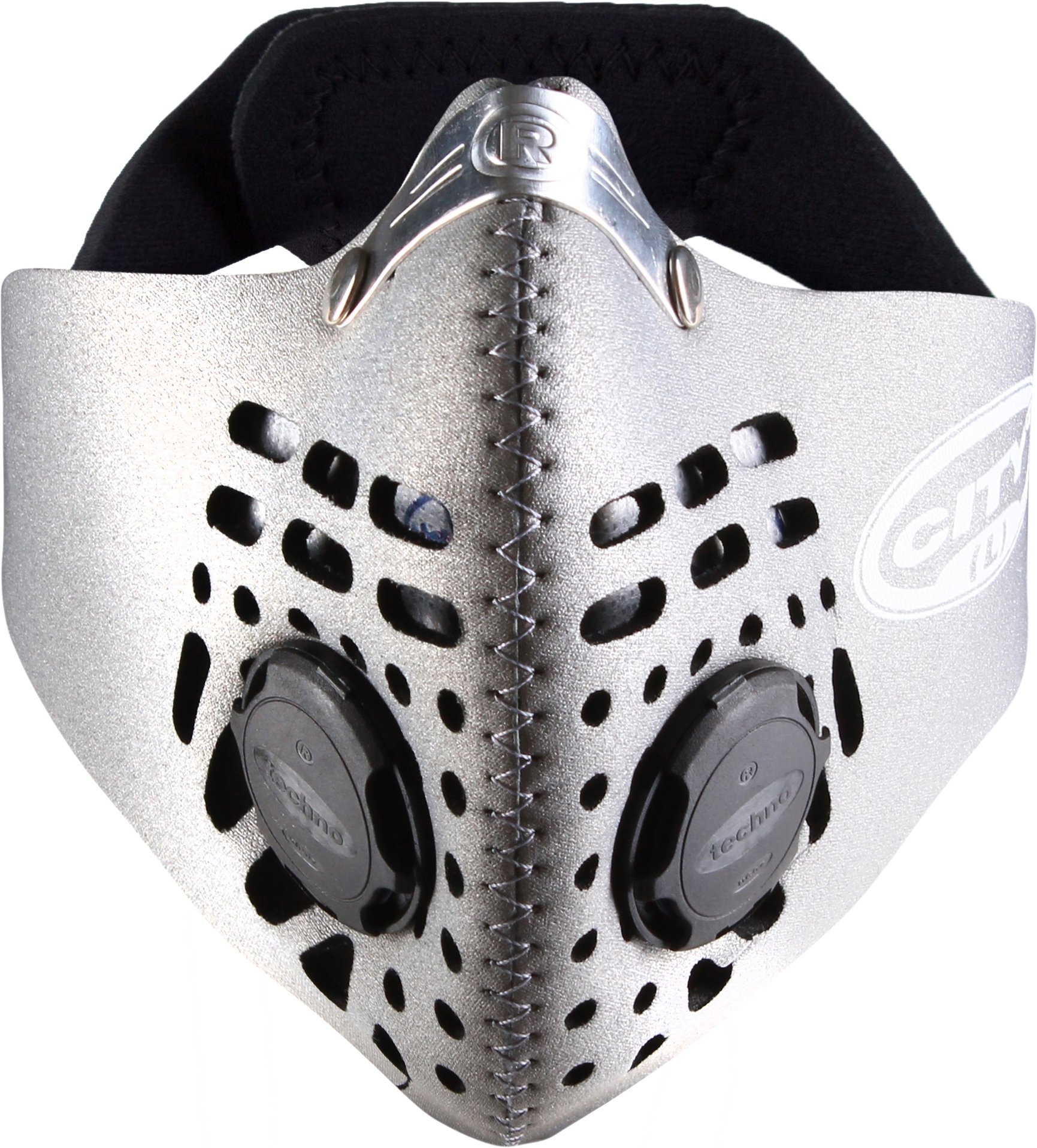 Respro Techno Mask - Medium Size, Black - Anti-Pollution Cycling Face Mask for Urban Commuting & Outdoor Sports