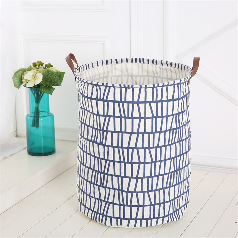 Waterproof Canvas Laundry Basket - Foldable Storage Organizer for Clothes, Toys & Home Essentials | Perfect for Bedroom, Nursery & Dorm Organization
