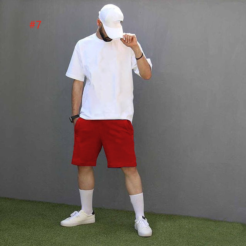 Men's Casual Short Sleeve T-Shirt and Shorts Set - Comfortable Summer Outfit for Beach, Gym, and Everyday Wear