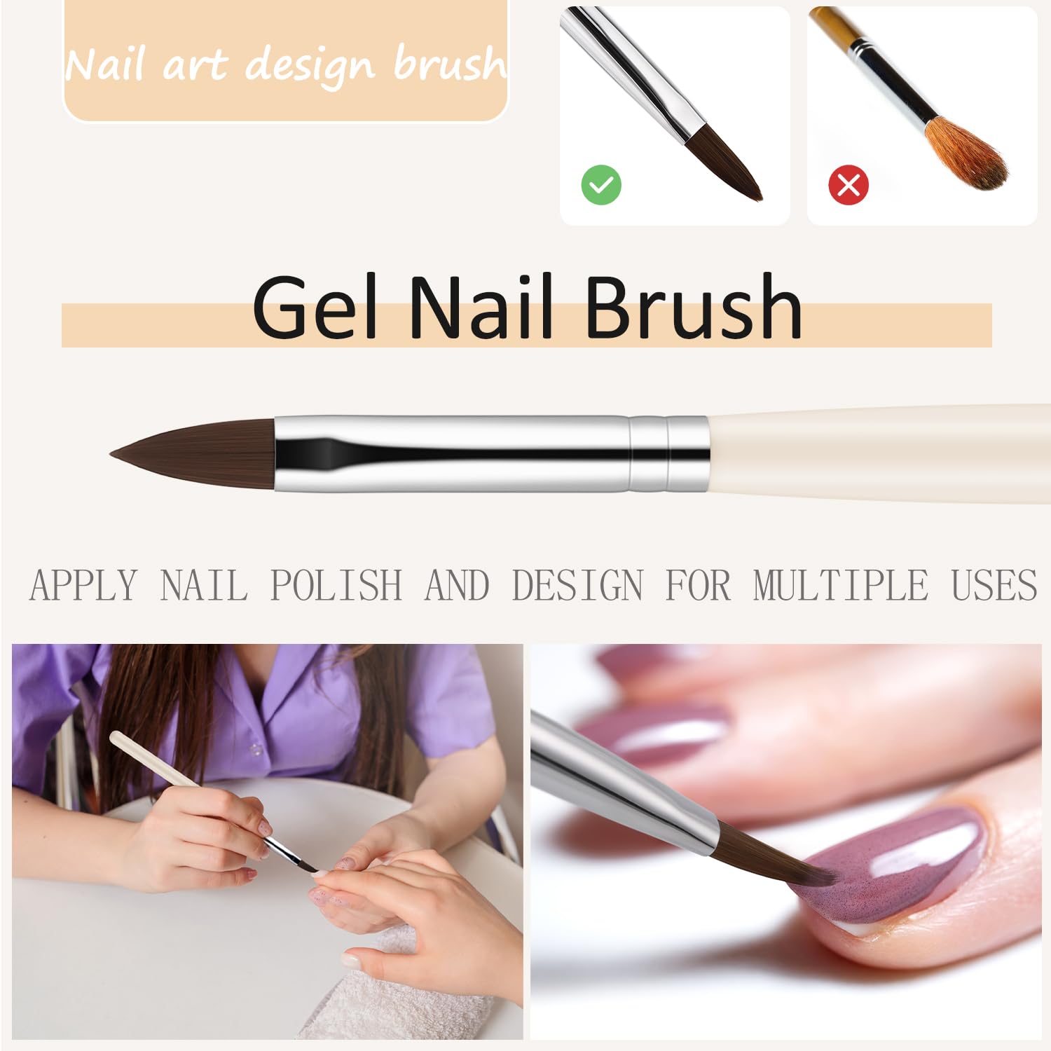 JASSINS 3PCS Professional Gel Nail Clean Up Brushes - Nail Polish Remover & Manicure Tools for DIY Nail Design, Painting & Cuticle Cleanup | Perfect for Salon, Home Manicure & Nail Art Enthusiasts