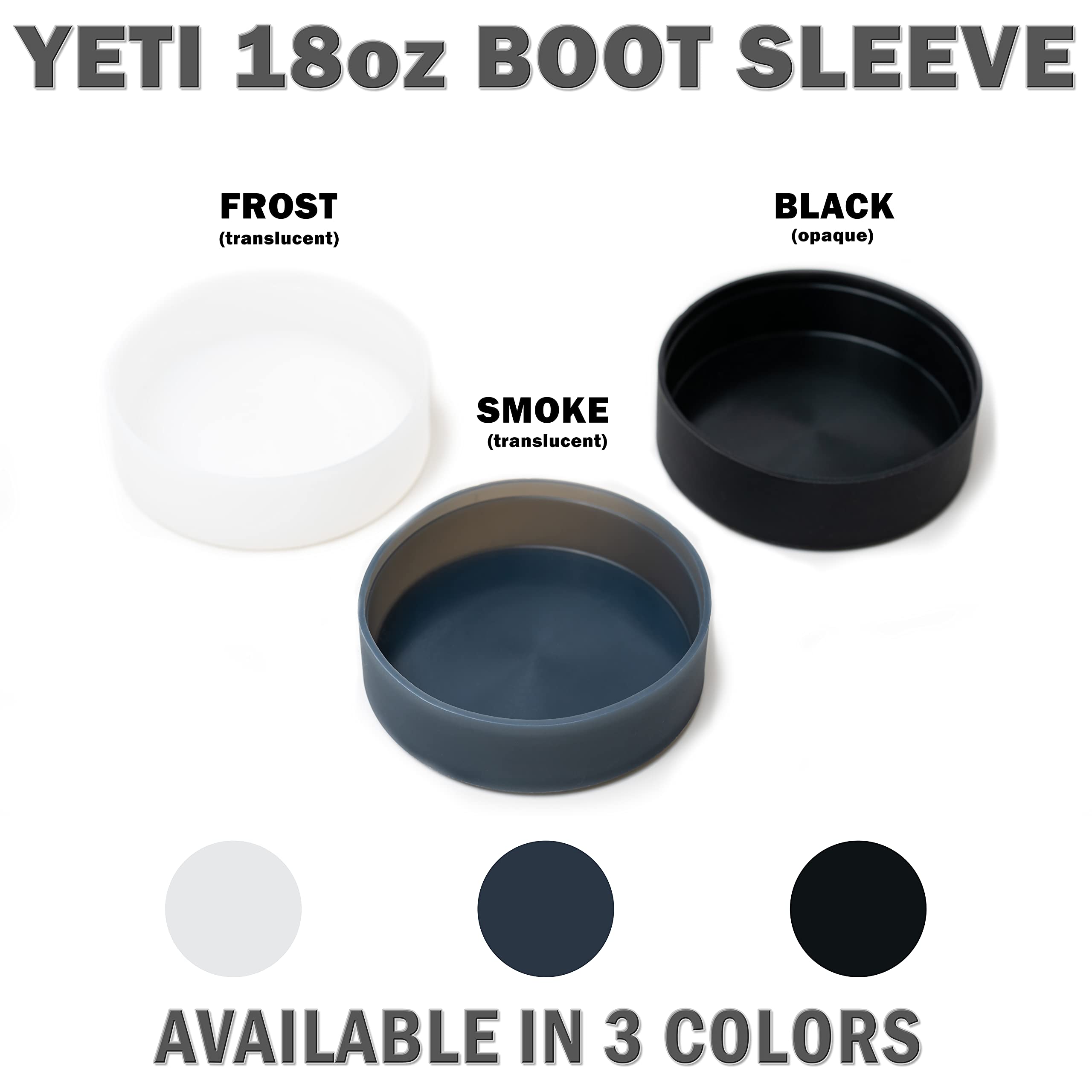 Silicone Boot Sleeve for Yeti Rambler Bottles & Cups - Low Profile Non-Slip Grip - Perfect for Camping, Hiking & Outdoor Adventures