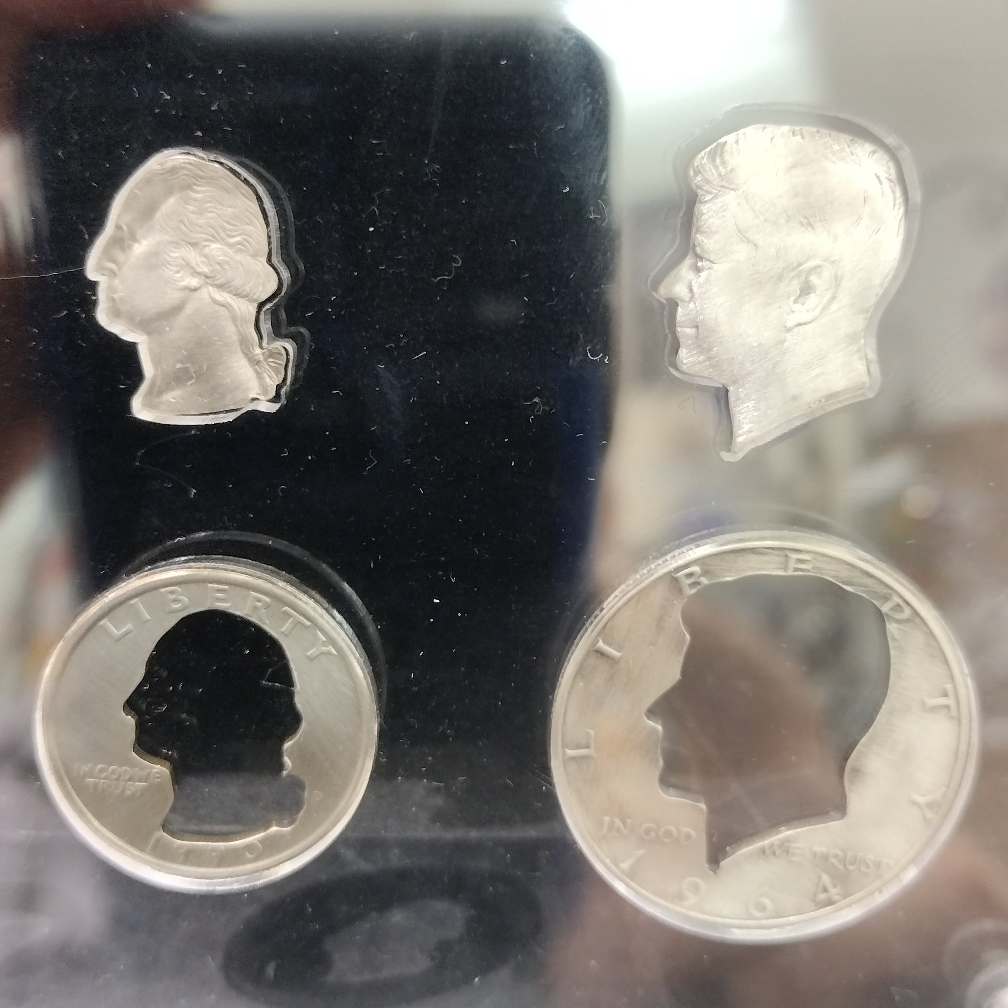 Lucite Presidents Positive Negative Coin Art - Unique Collectible Coin Display for Home & Office Decor | Perfect for History Enthusiasts & Gift Giving
