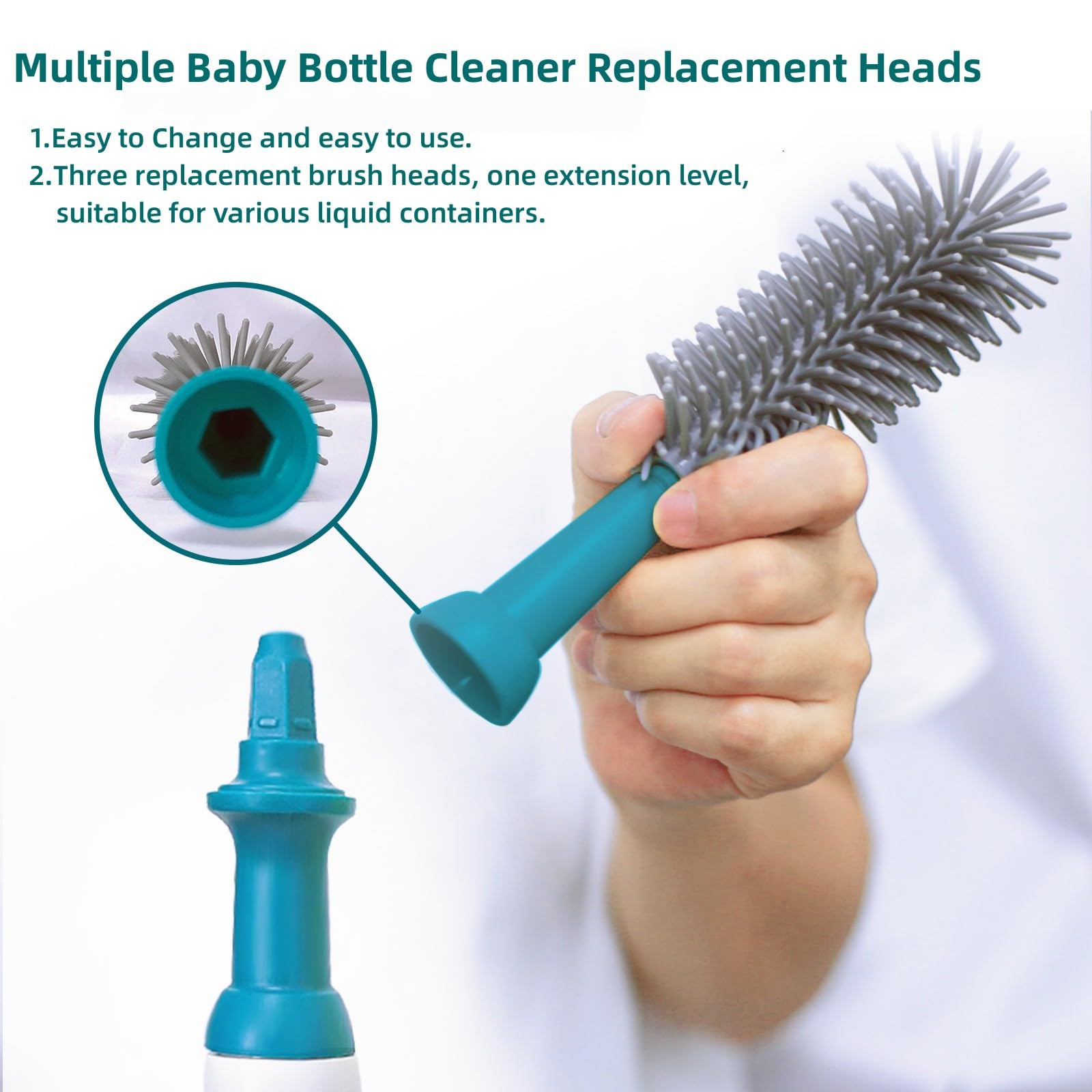 Electric Baby Bottle Cleaner Set - Rechargeable with Silicone Brushes for Easy Cleaning