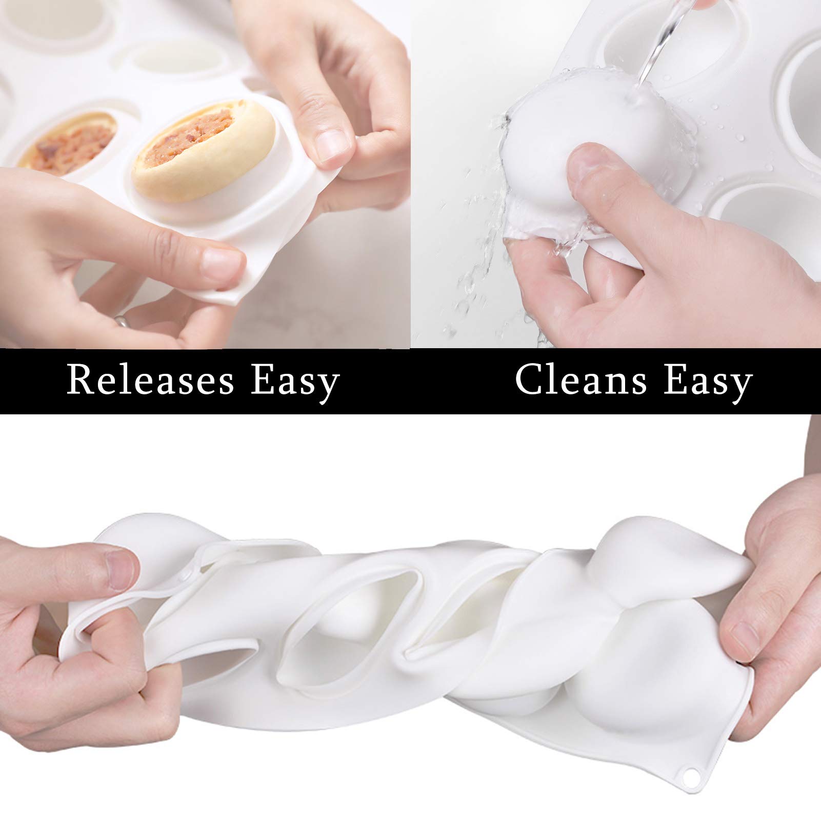 3D Heart Chocolate Molds - 8 Cavity Silicone Baking Molds for Valentine's Day Chocolate, Cake Decorating & DIY Candle Making - Perfect for Romantic Gifts, Wedding Favors and Anniversary Treats