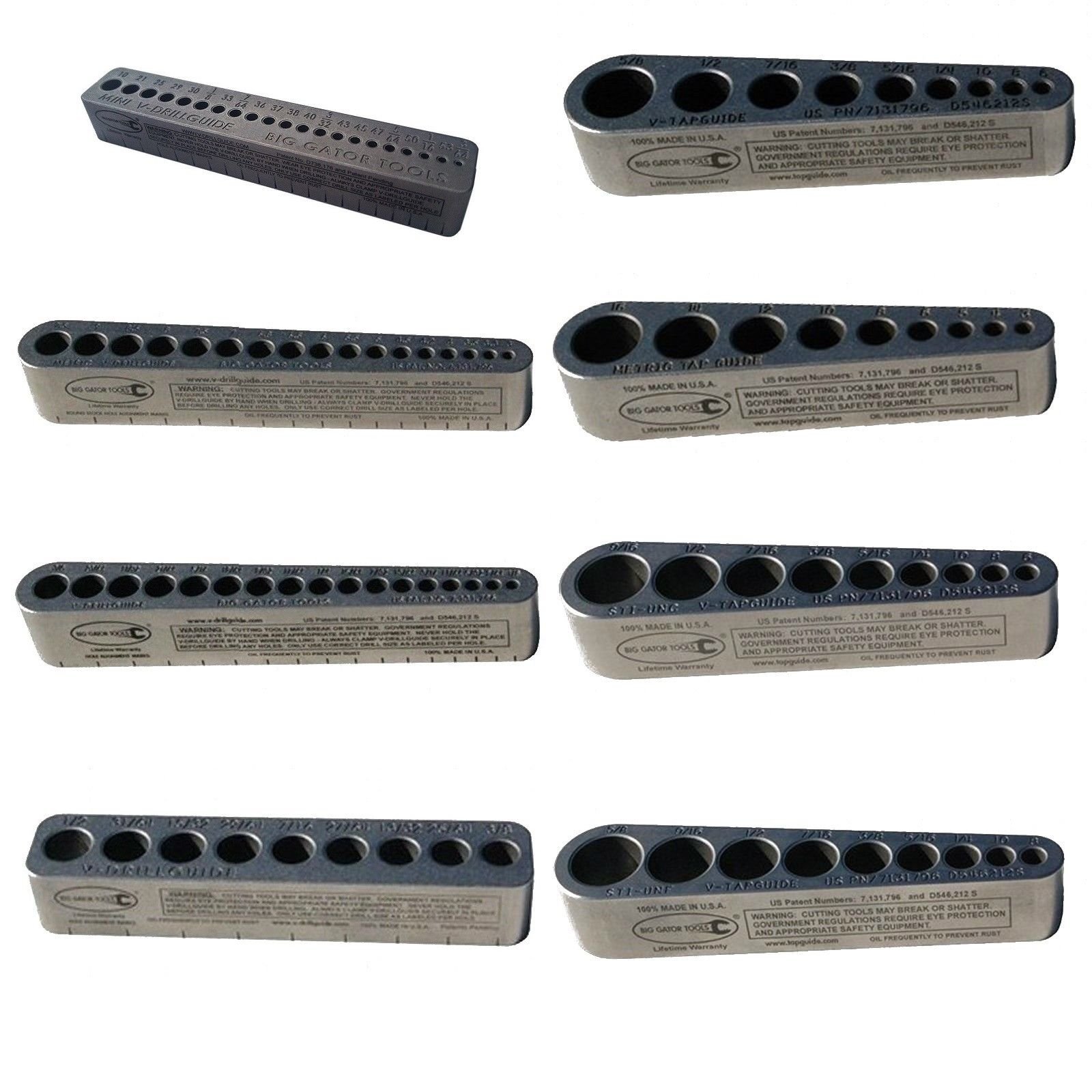 Big Gator Tools V-8 Pack V-Tap + V-Drill Guides - Complete 8-Piece Tool Set for Precision Drilling & Tapping | Perfect for Woodworking, Metalworking & DIY Projects