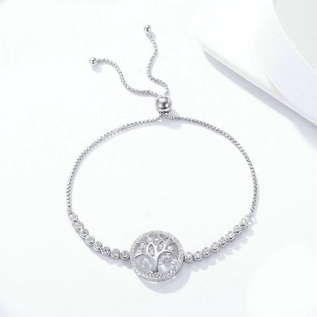 Tree of Life Sterling Silver Bracelet for Women - Elegant Handmade Jewelry Gift for Birthday, Anniversary & Spiritual Healing - Perfect for Boho, Yoga & Meditation