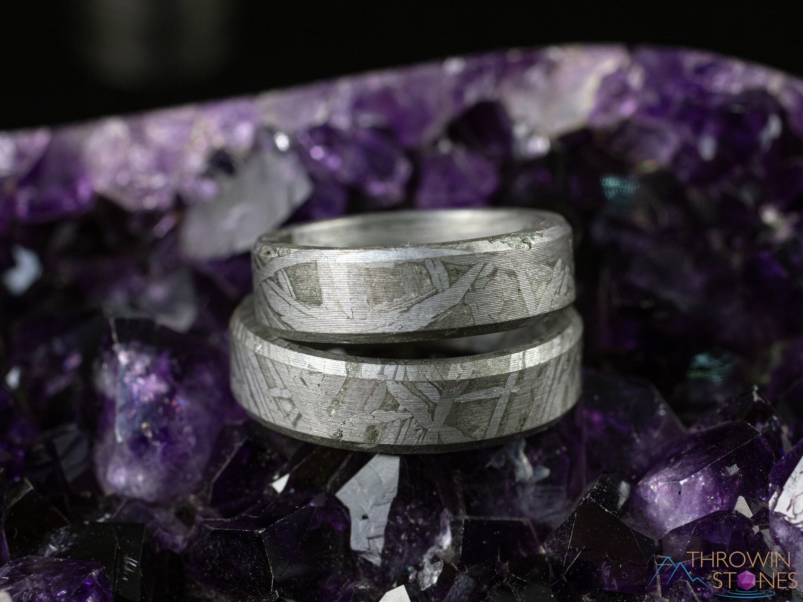 ALETAI Genuine Meteorite Ring for Men - Size 5-11, Tungsten Wedding Band with Space Rock Inlay, Unique Astronomy Gift (E2182) - Perfect for Engagement, Anniversary & Cosmic Jewelry Collectors