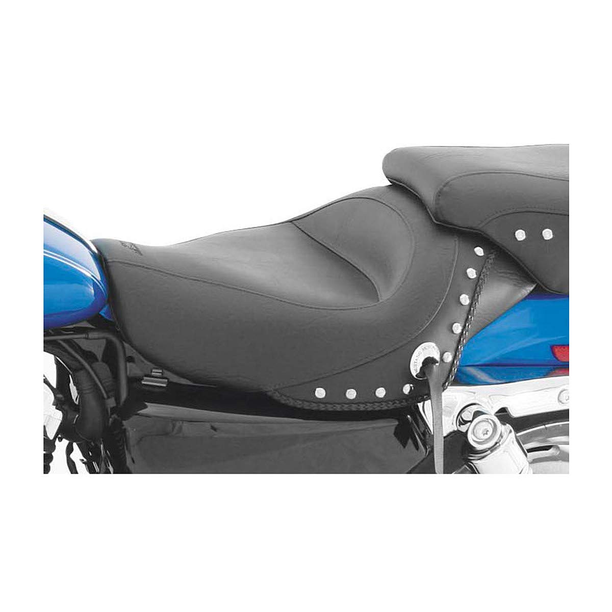 Mustang Solo Studded Seat for Harley-Davidson XL1200C (2005-2014) - Comfortable Motorcycle Seat for Cruiser Rides & Long-Distance Touring