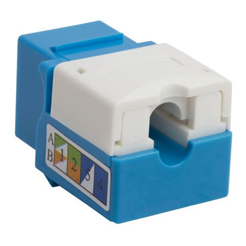 Cmple - 90 Degree Cat6 Keystone Jack Insert, Punch Down RJ45 Female Connector for Ethernet Cables & Wall Plates (Blue) - Ideal for Home Networking, Office Setup & Server Rooms