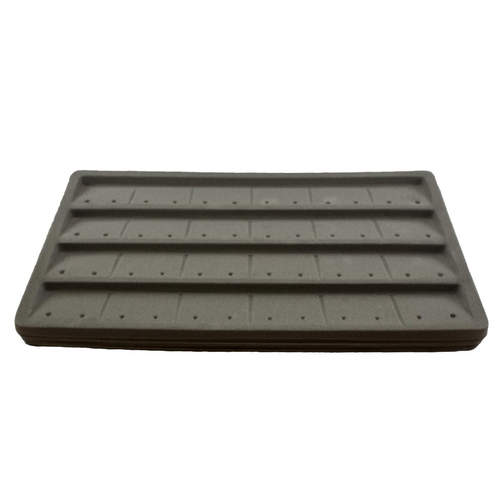 12-Piece Seal Grey 38-Slot Flocked Earring Storage Tray Inserts by N'icePackaging - Jewelry Organizer for Retail Display & Merchandise Organization | Perfect for Jewelry Stores, Boutiques & Home Storage