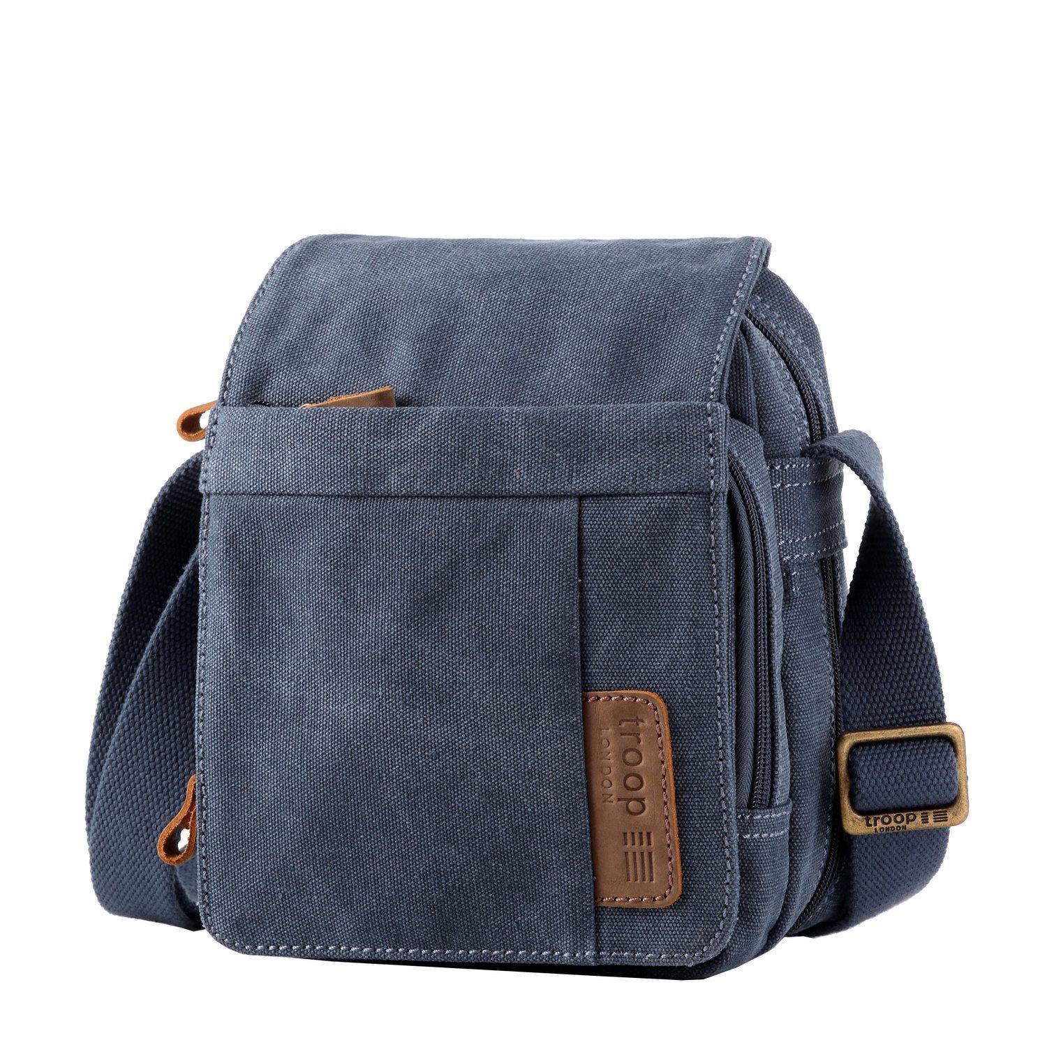 Troop London Classic Canvas Crossbody Bag for Men & Women - Stylish & Durable Messenger Bag for Travel, Work & Everyday Use