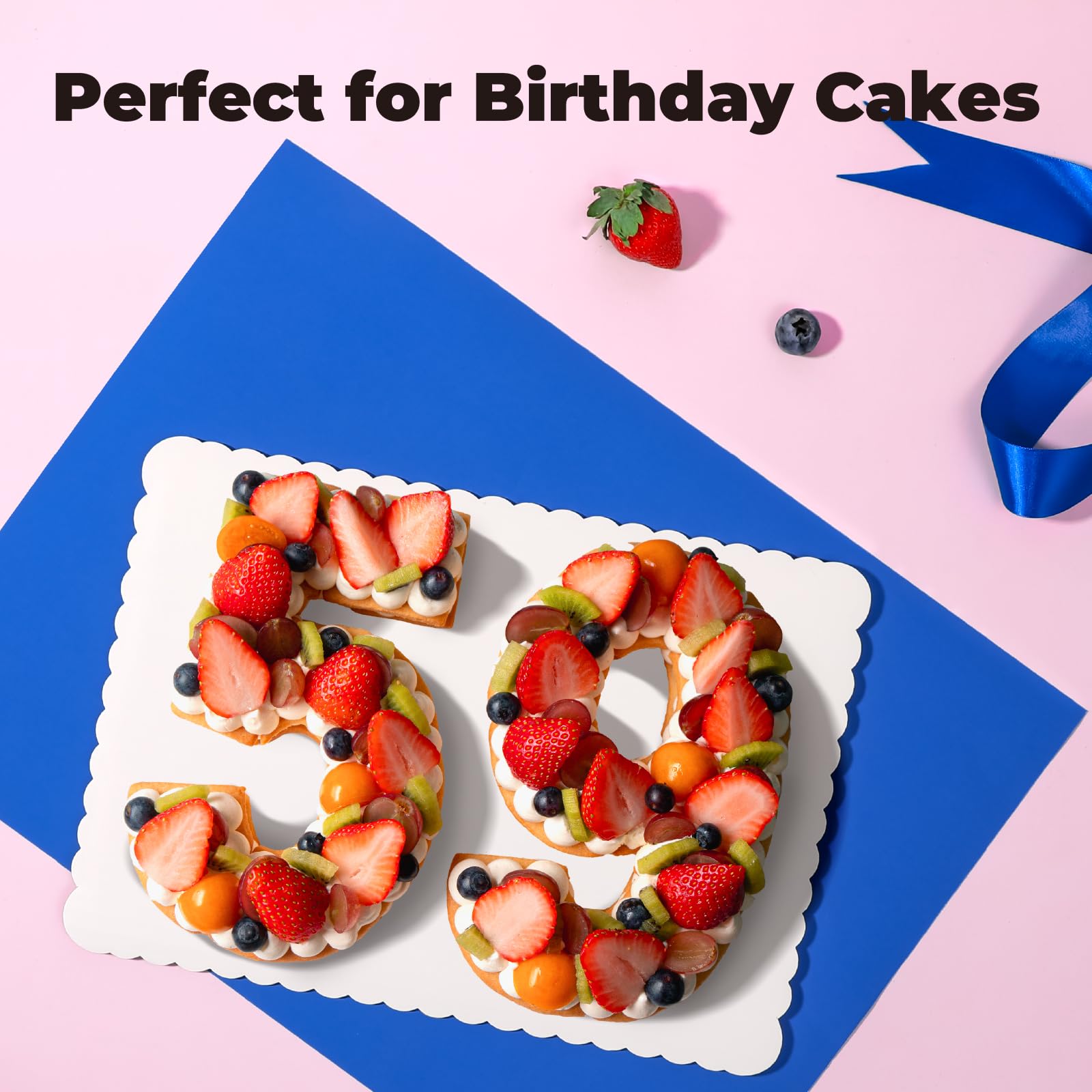 100-Pack White Cardboard Cake Boards 14x10 Inch - Disposable Rectangular Cake Stands for Fit Meal Prep, Desserts & Pastries | Grease Proof & Moisture Resistant Baking Supplies for Party Catering, Bakery Display & Home Baking