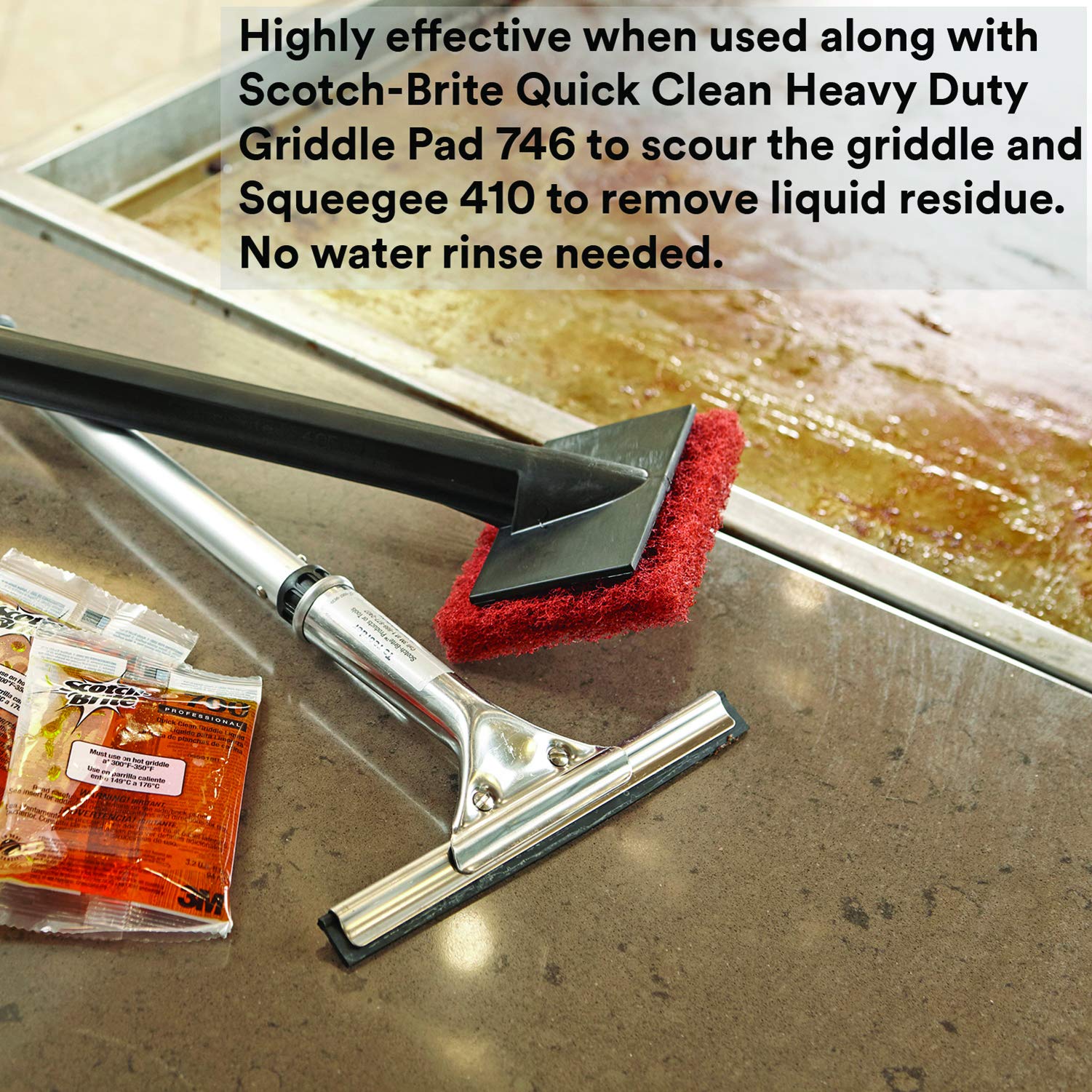 3M Scotch-Brite Heavy Duty Griddle Cleaner - Quick Clean Liquid 700-40 (3.2 Oz, 40-Pack) - Removes Baked-On Food & Cooking Oils in 3-5 Minutes - Safe for Hot or Cool Griddles - Perfect for Restaurants, Food Trucks & Home Kitchen Cleaning