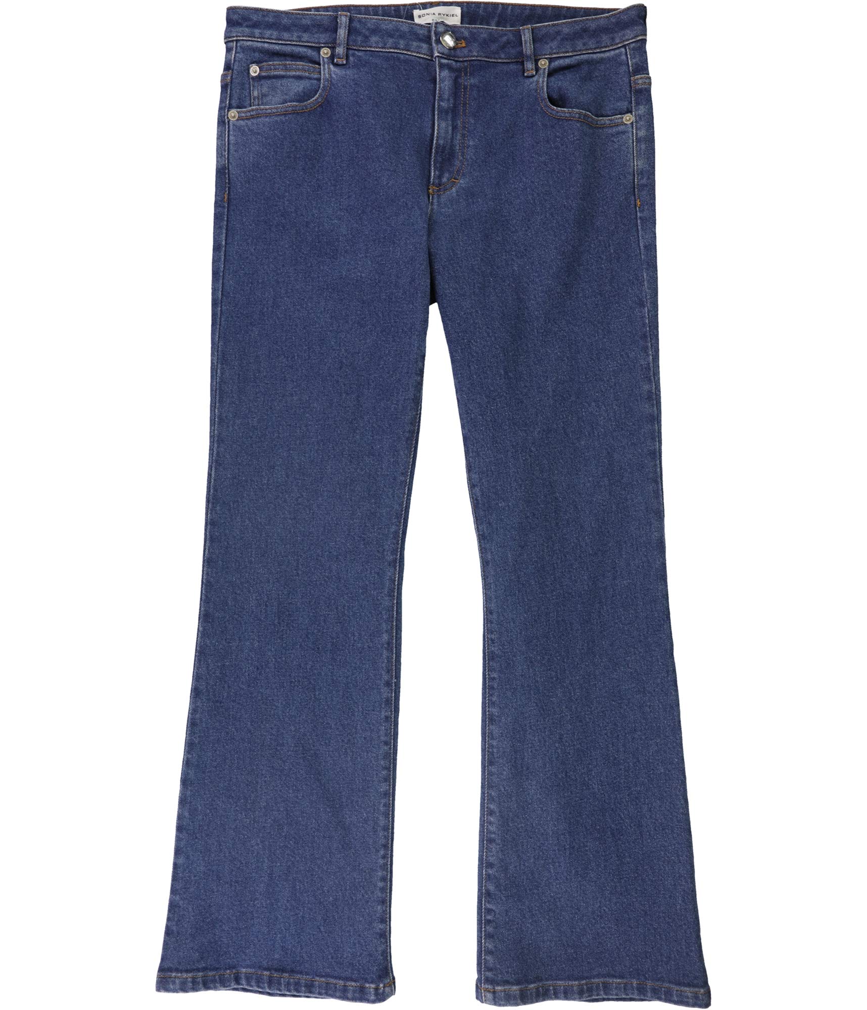 Sonia Rykiel Women's Stretch Jeans with Back Zip Pocket - High Waist Slim Fit Denim Pants for Casual Wear & Night Out