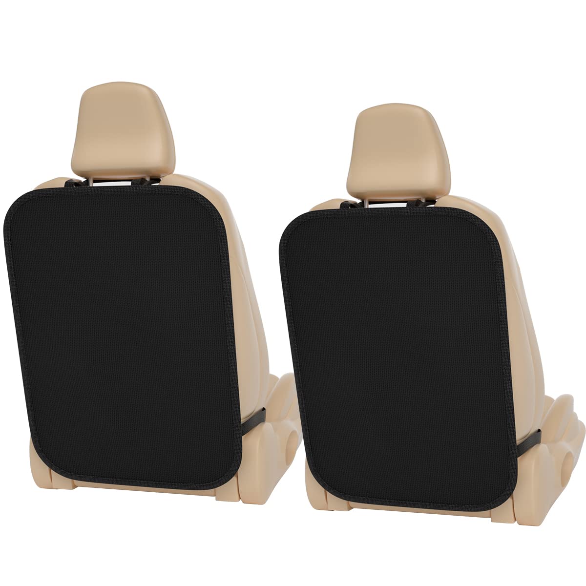 YOQVHUA 2-Pack Premium Car Seat Protector for Kids - Waterproof Back Seat Cover Prevents Mud, Dirt & Scratches - Extra Large Driver Seat Kick Mat - Perfect for Family Road Trips & Child Car Safety