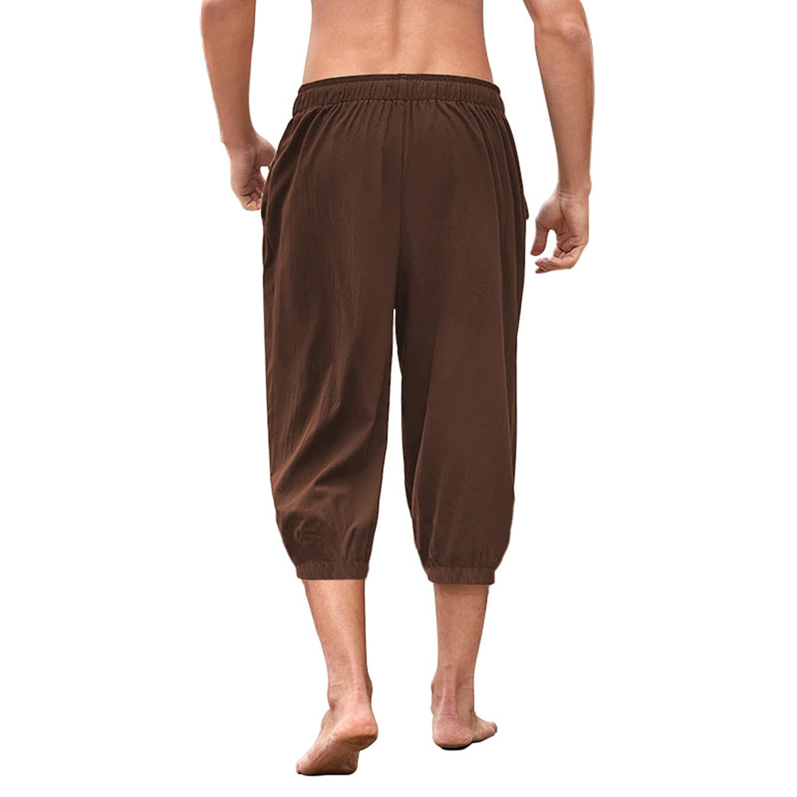Medieval Pirate Shorts for Men - Cotton Linen Harem Pants for Beach & Summer