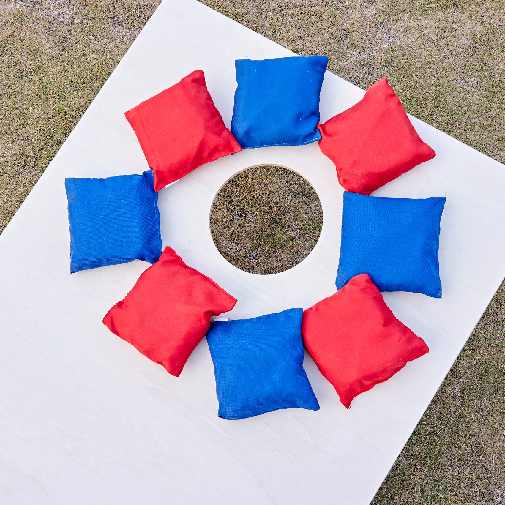 ApudArmis Premium All-Weather Cornhole Bean Bags Set - 8 Durable Outdoor Cornhole Bags for Backyard Games, Tailgating & Beach Parties (Includes Convenient Carry Bag)