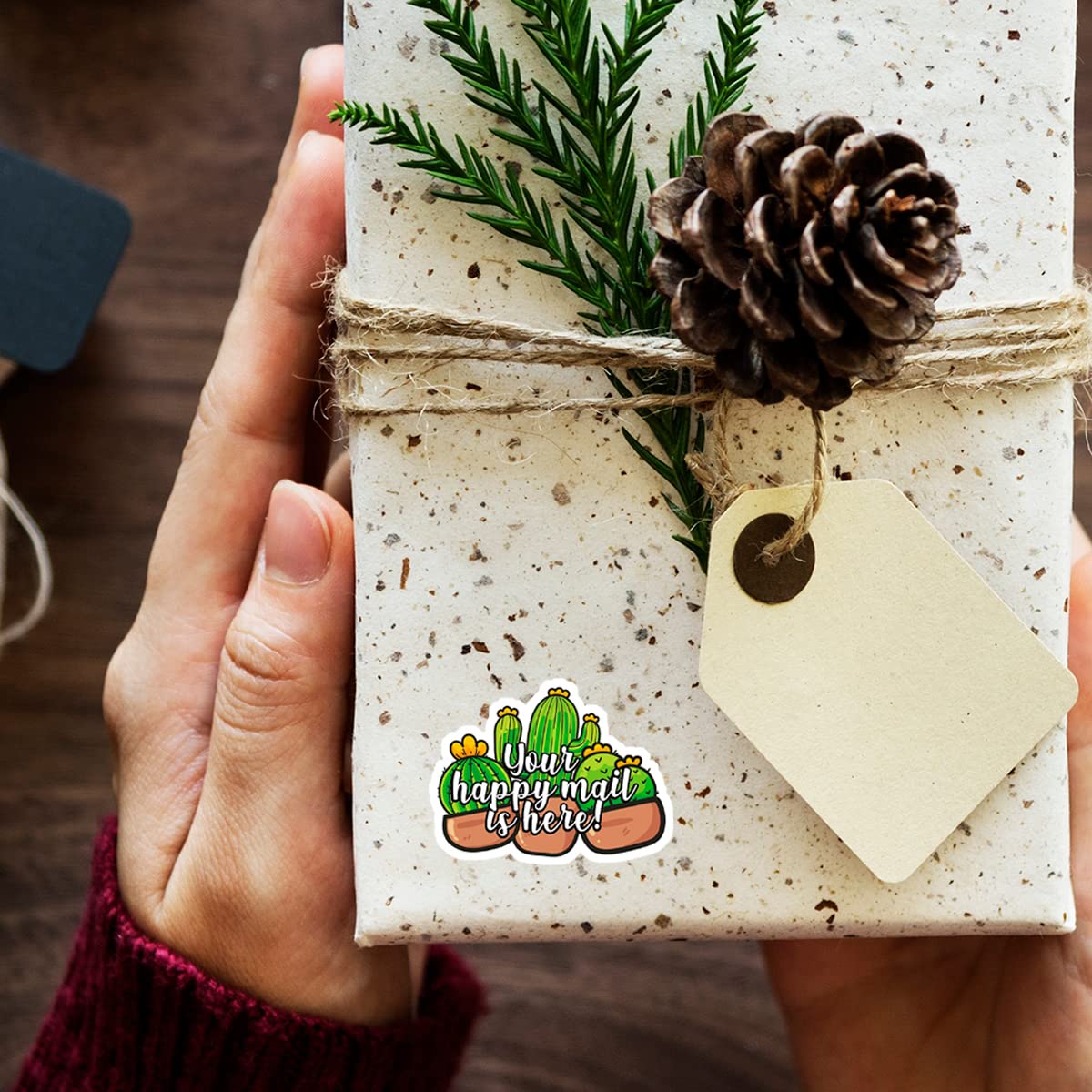 Cute Cactus Small Business Stickers - 500 PCS Happy Mail, Thank You, Handmade Stickers for Packaging, Small Shop | Perfect for DIY Crafts, Scrapbooking, and Small Business Branding