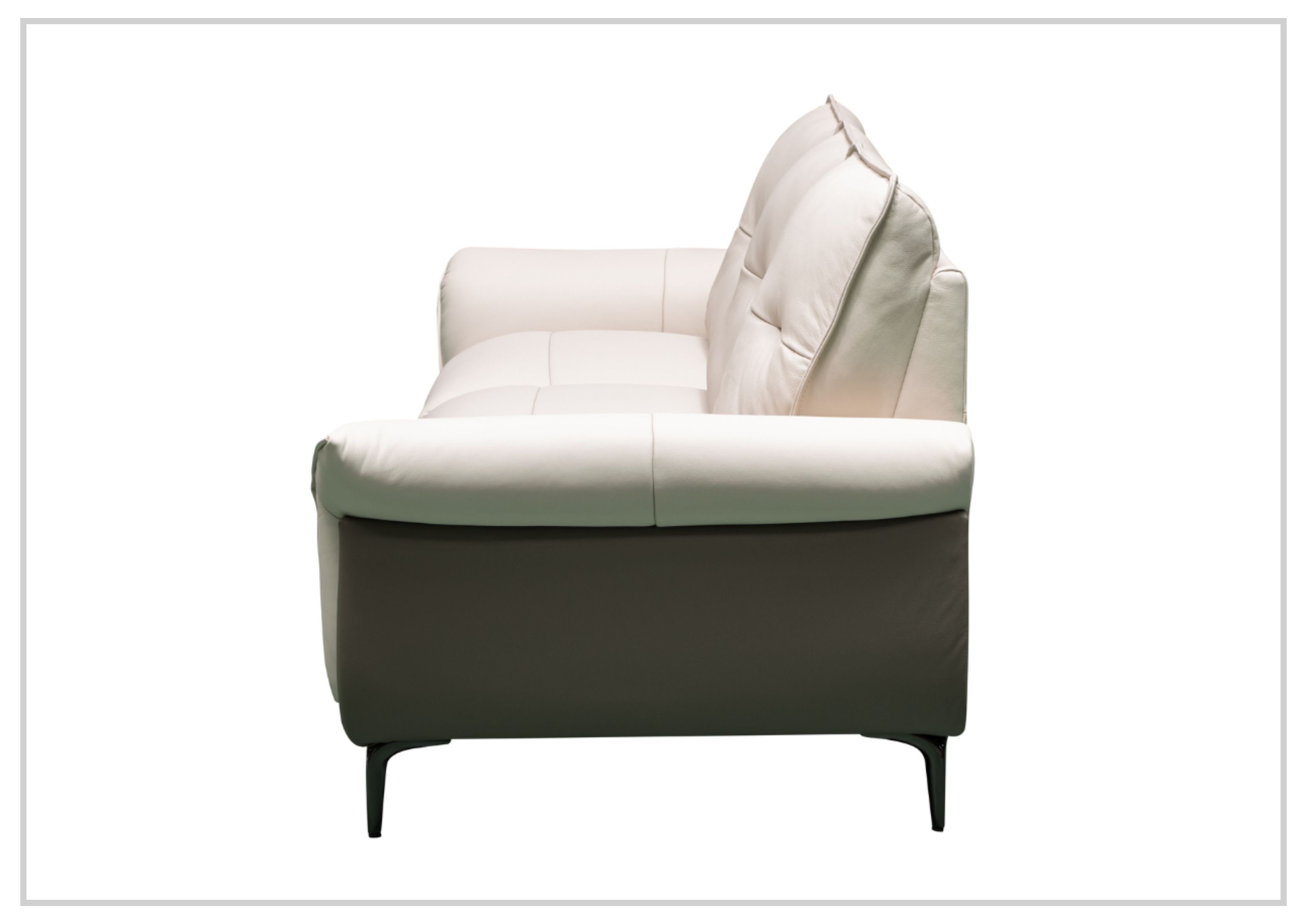 Klaussner Viana Leather Ivory Accent Chair with Feather-Filled Back Cushion - Perfect for Living Room, Office, or Reading Nook
