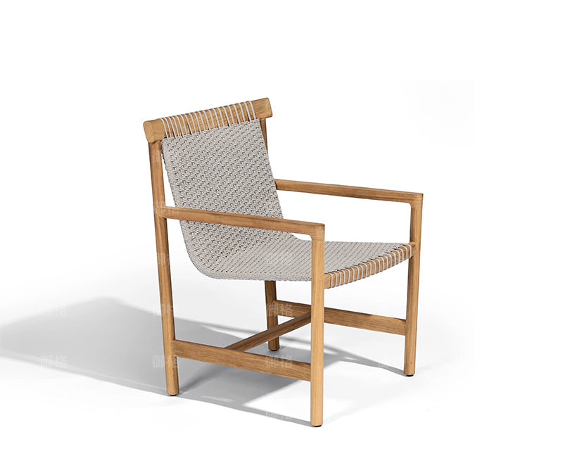 Premium Teak Wood Rattan Patio Dining Set - Outdoor Garden Furniture with Weather-Resistant Cushions - Perfect for Backyard, Poolside & Balcony Relaxation
