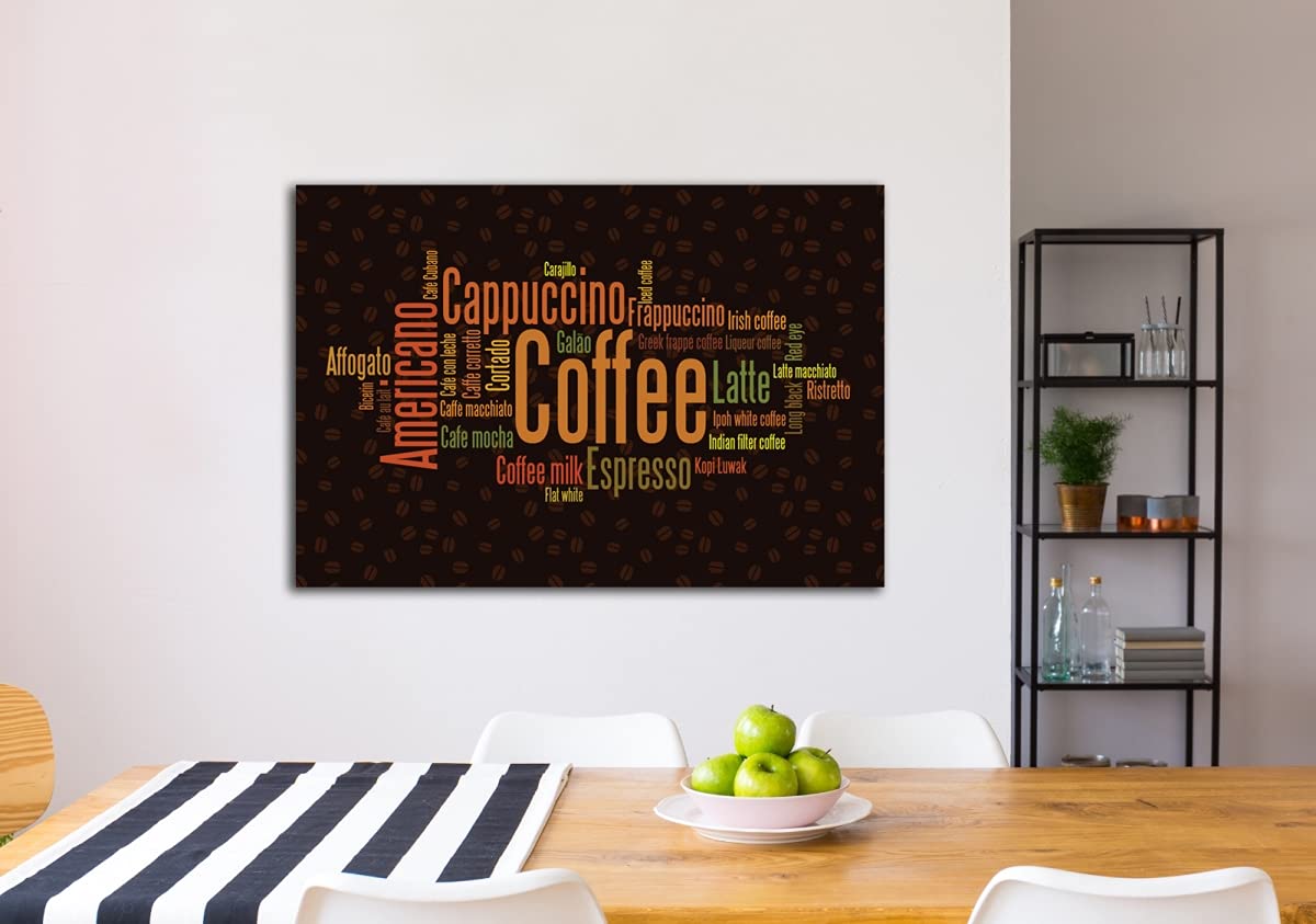 Morning Coffee Modern Canvas Art Print - 24x36 Inch Wall Decor for Living Room, Bedroom & Office - Perfect Gift for Coffee Lovers & Home Decor Enthusiasts