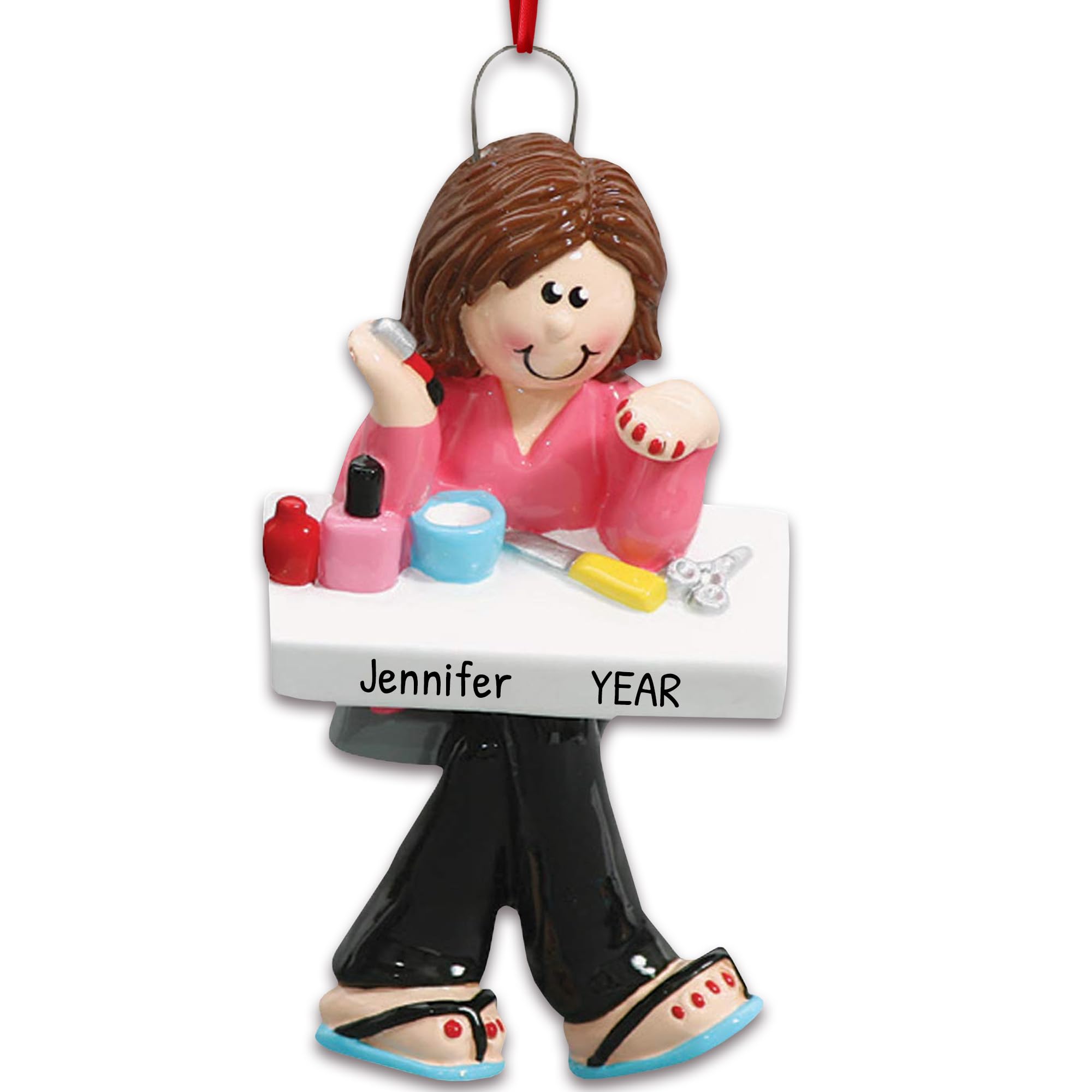 Personalized Nail Tech Christmas Ornaments 2024 - Custom Beauty Salon Decor, Nail Polish Themed Holiday Gifts for Nail Technicians | Perfect for Salon Decorations, Christmas Tree Decor & Nail Artist Appreciation