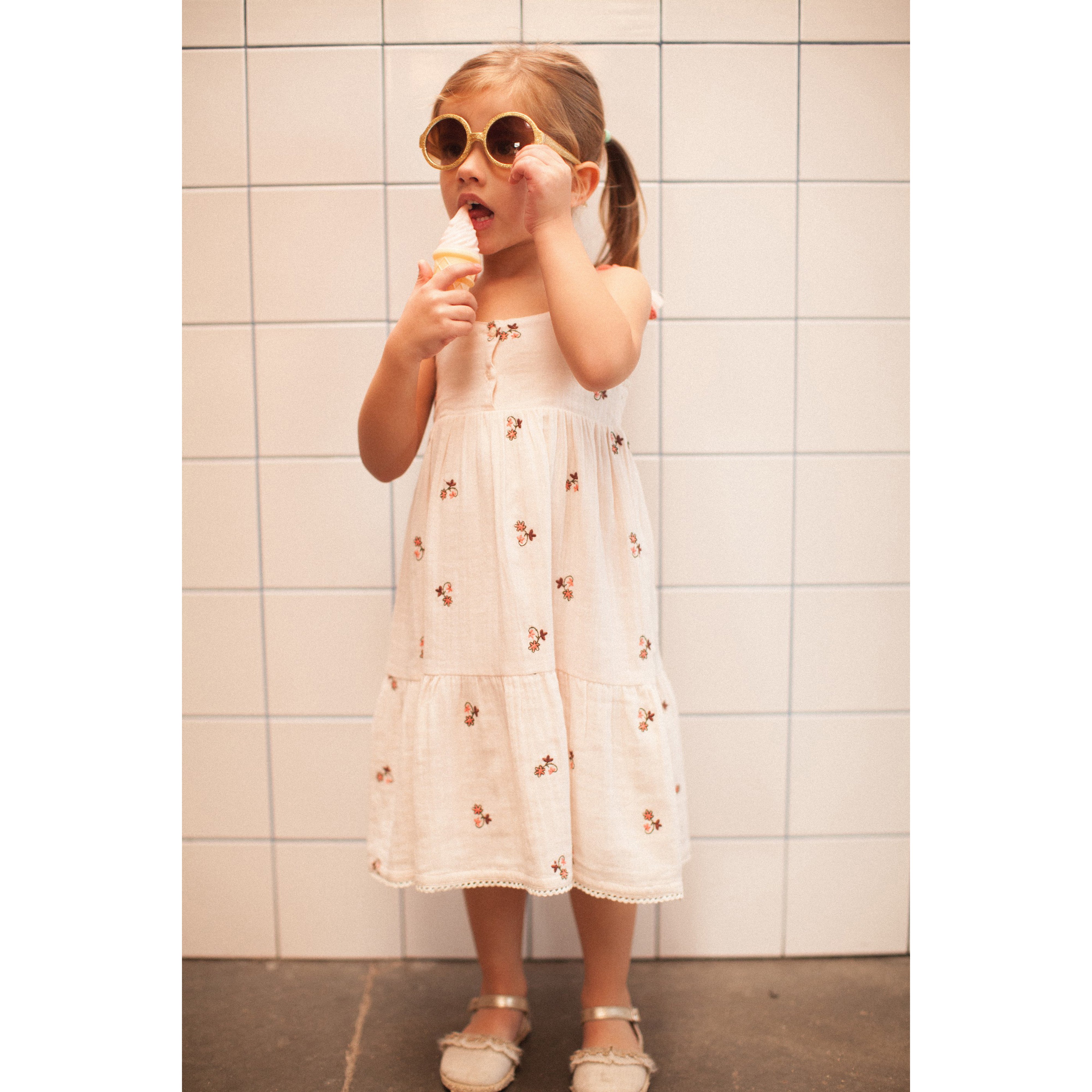 Bonheur du Jour Paris Girl Dress Pink - Elegant Floral Summer Dress for Girls | Perfect for Parties, Weddings & Special Occasions