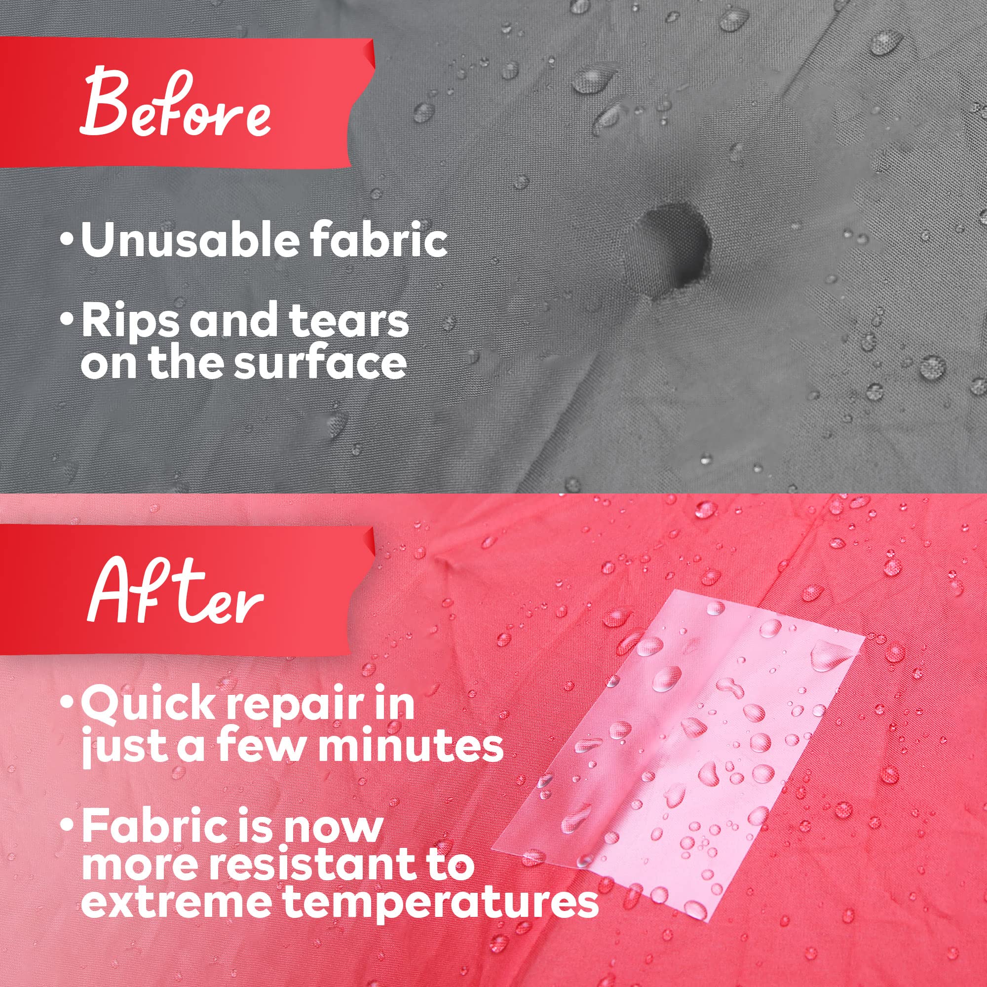 X Fasten Clear Waterproof Vinyl & Fabric Repair Tape - 3
