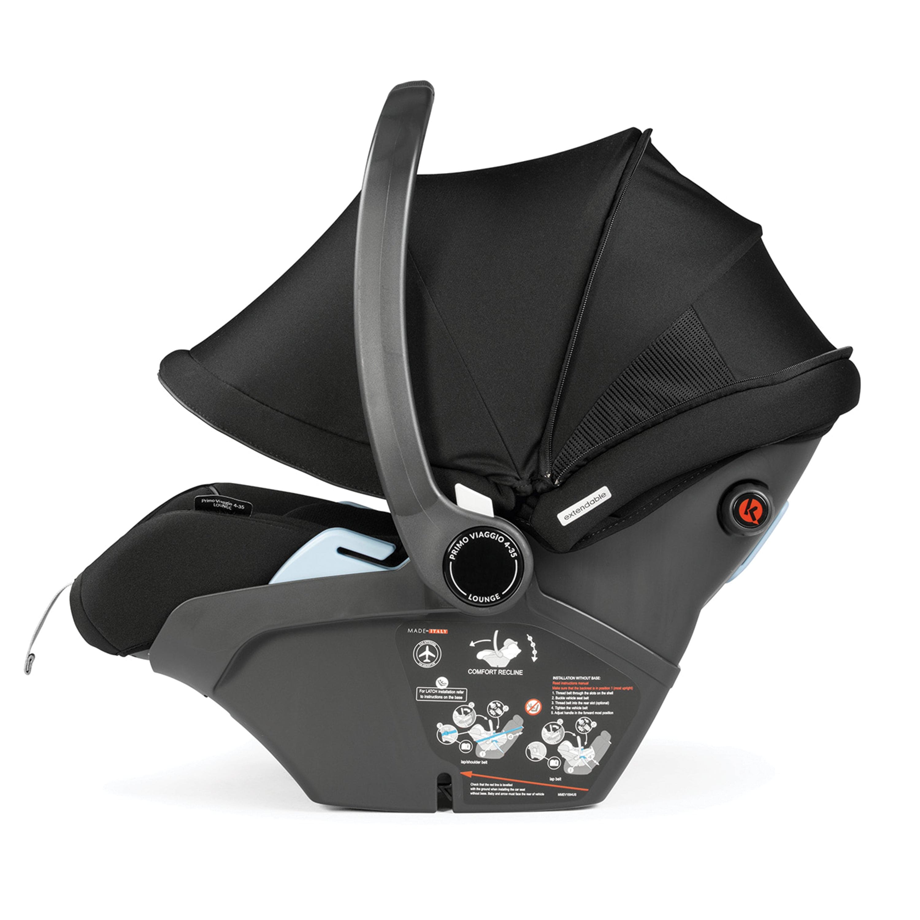 Peg Perego Primo Viaggio 4-35 Lounge on Wheels Infant Car Seat - Safe & Comfortable Baby Travel System for Cars, Strollers & Airplanes | Perfect for Newborns to 35 lbs