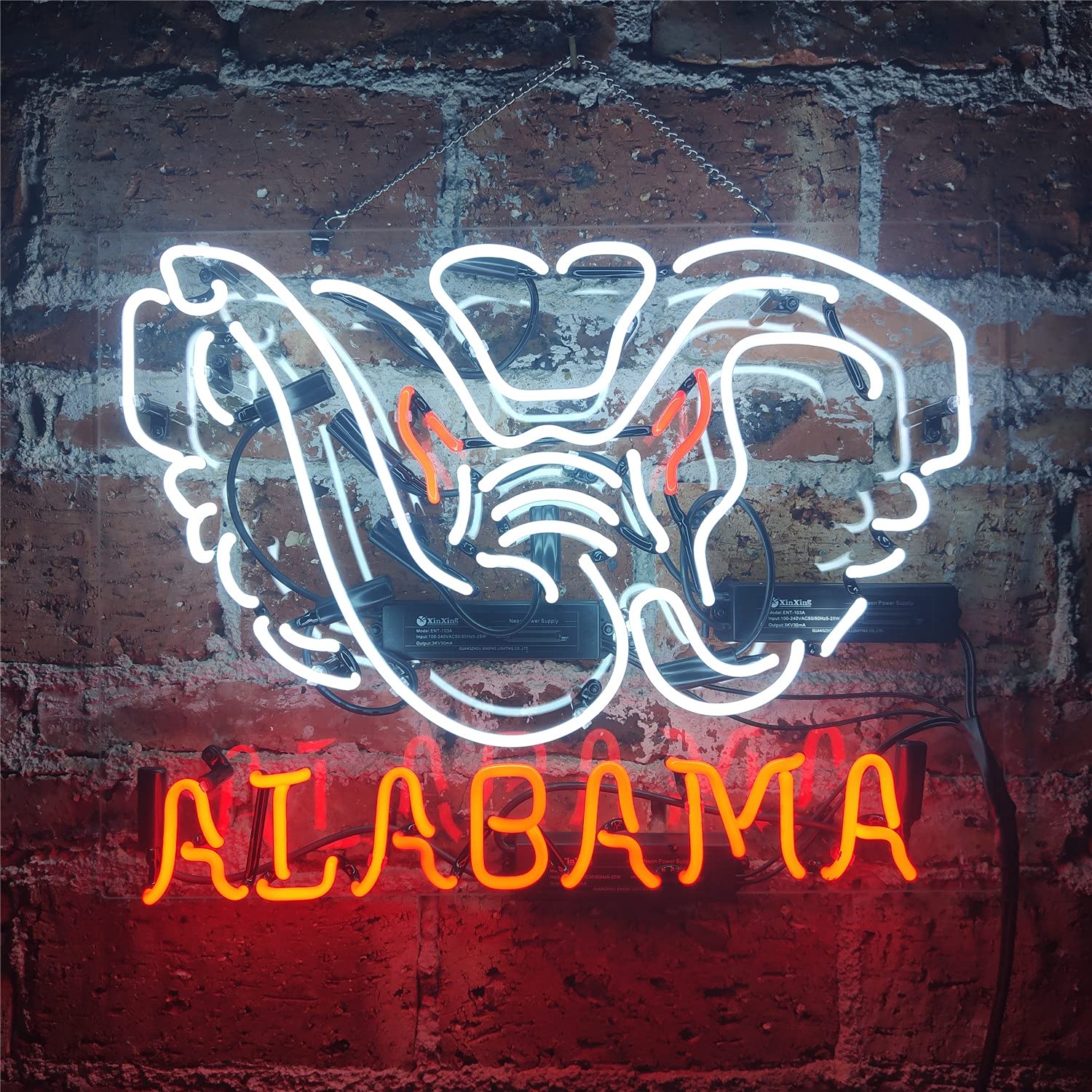 Custom ALABAMA Neon Light Sign - Real Glass Bar Signs for Home, Bedroom & Beer Bar Decor - Wall Hanging Neon Lights for Halloween & Christmas - Perfect for Parties, Gifts & Wall Art