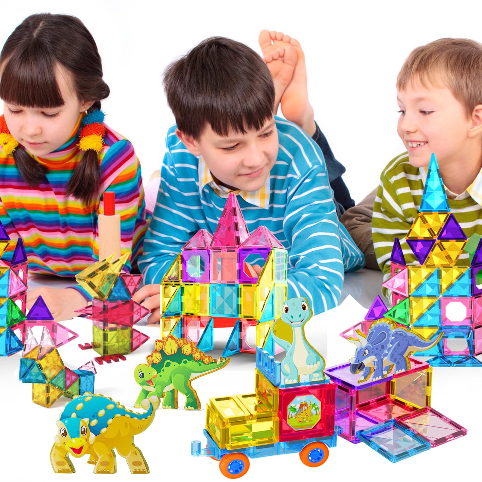 Jasonwell 100pcs Magnetic Building Blocks Set - STEM Educational Construction Toys for Kids Ages 3-10, Preschool Learning Toys for Boys & Girls - Creative Stacking Magnet Tiles for Birthday & Christmas Gifts | Perfect for Classroom, Homeschool & Indoor Playtime Activities